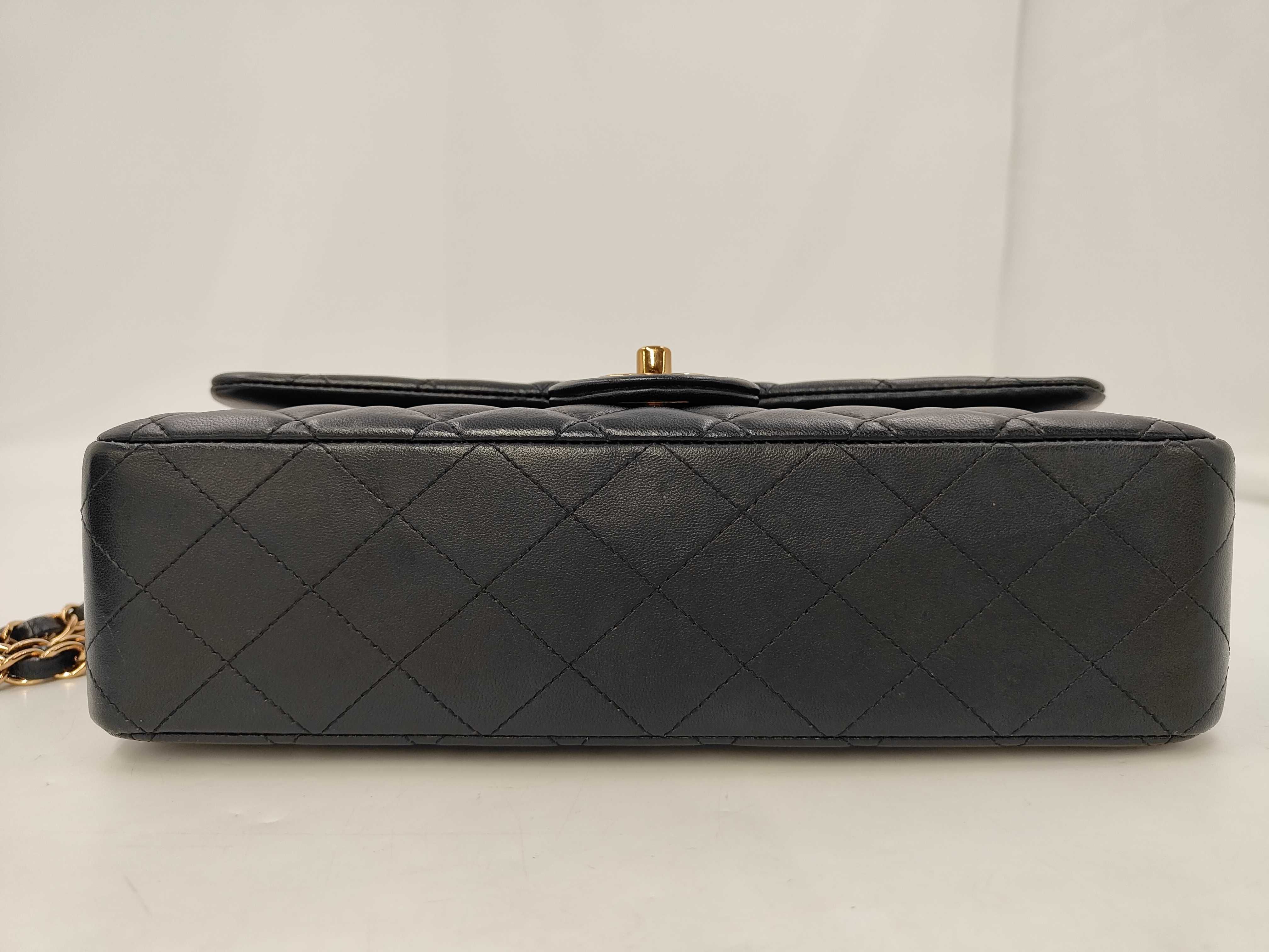 Matelassé Top Handle Flap Bag, Lambskin, Black, Gold Hardware, Shoulder Bag — view 6
