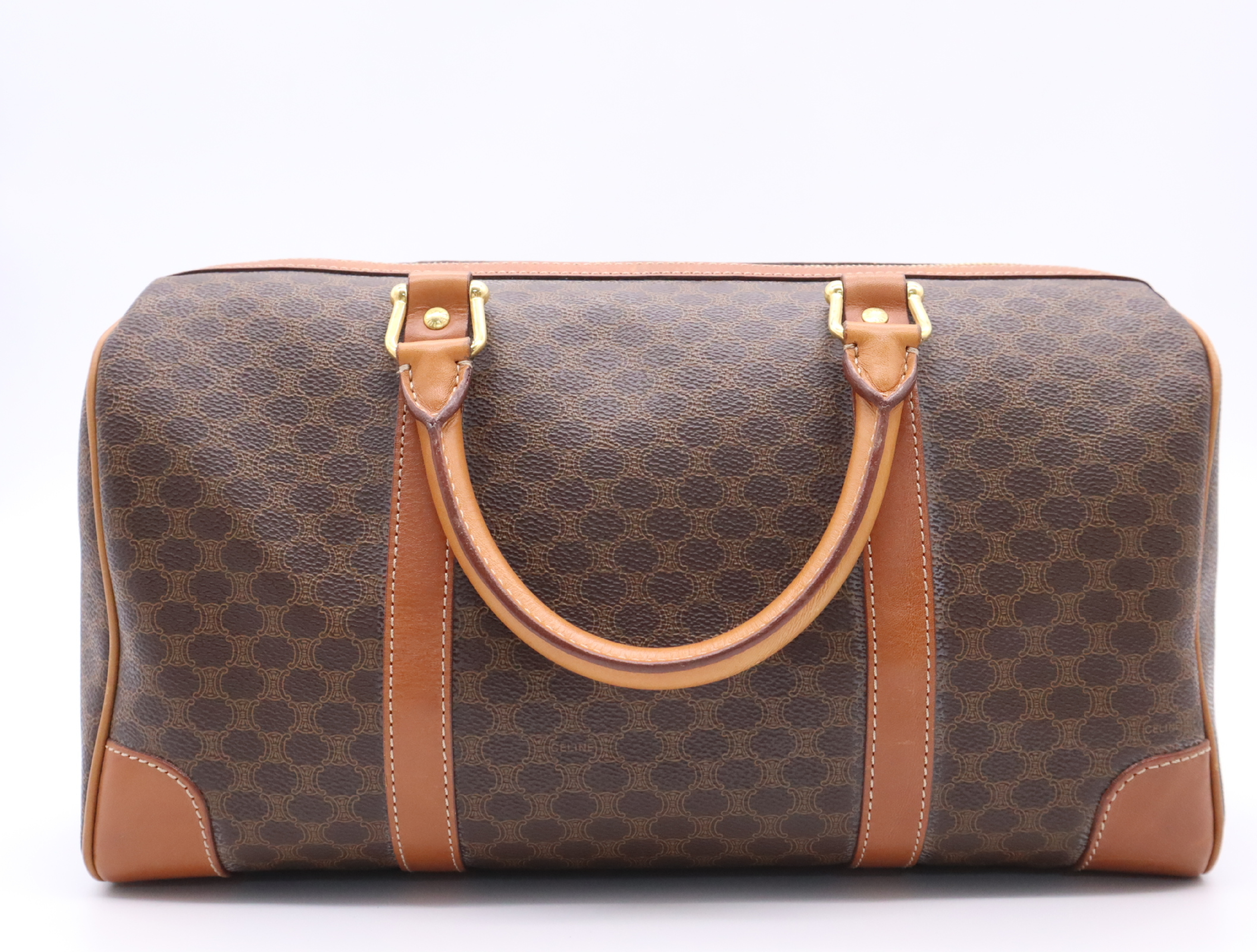 PVC/Leather Macadam Mini Boston Bag, Brown/Light Brown Handbag — view 2
