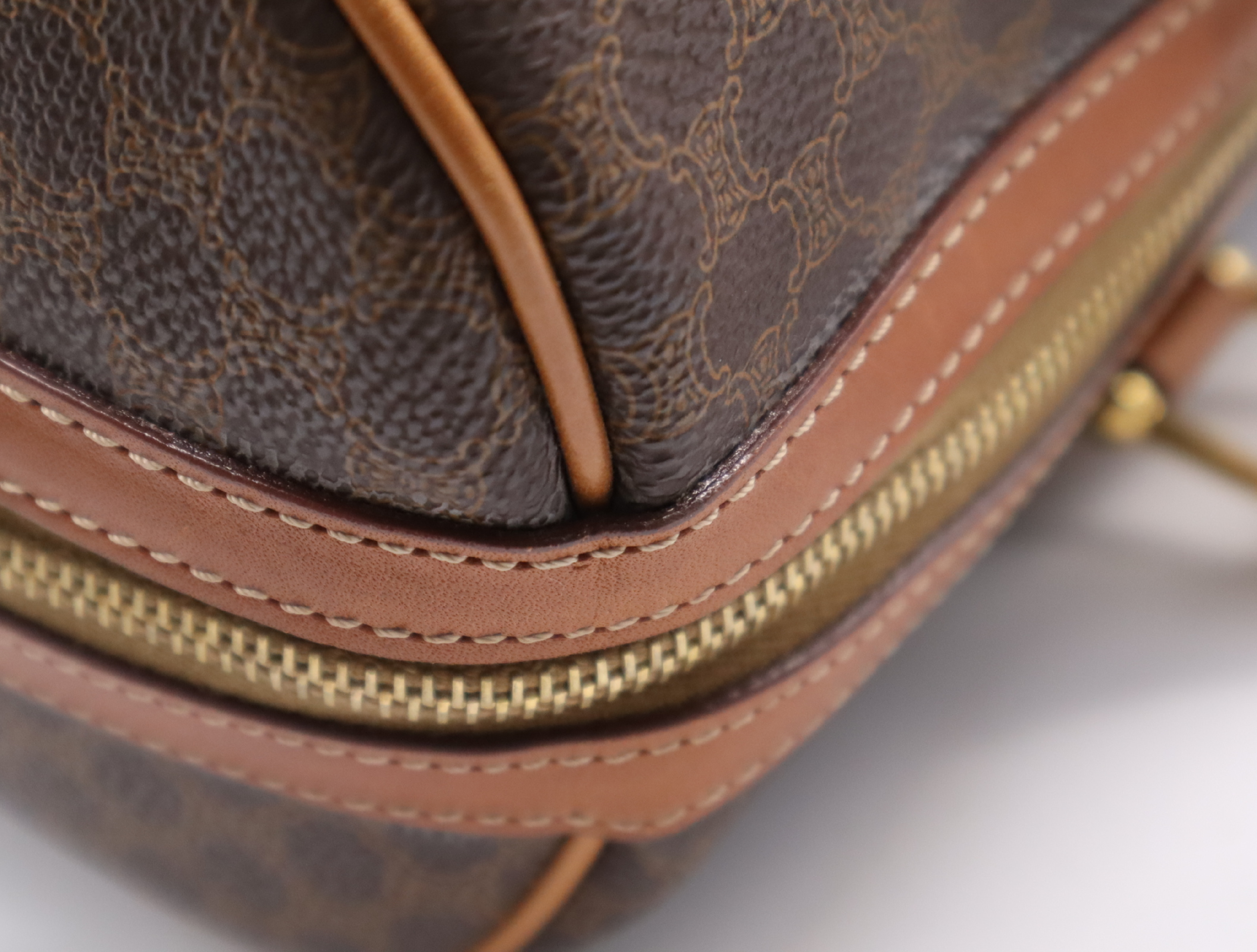 PVC/Leather Macadam Mini Boston Bag, Brown/Light Brown Handbag — view 8