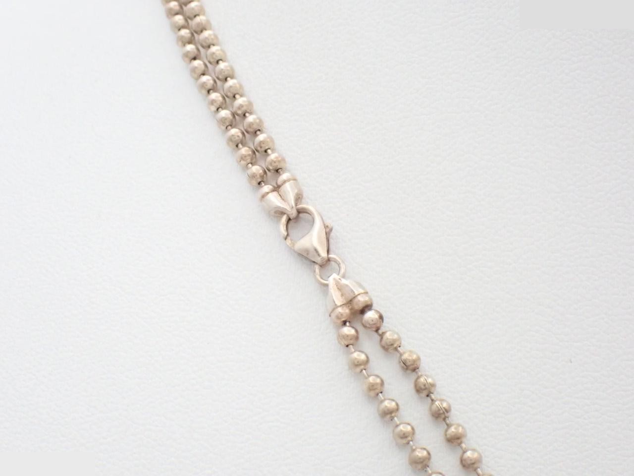 Plate ball chain necklace, chain approximately 70cm, 925/24.0g — view 2