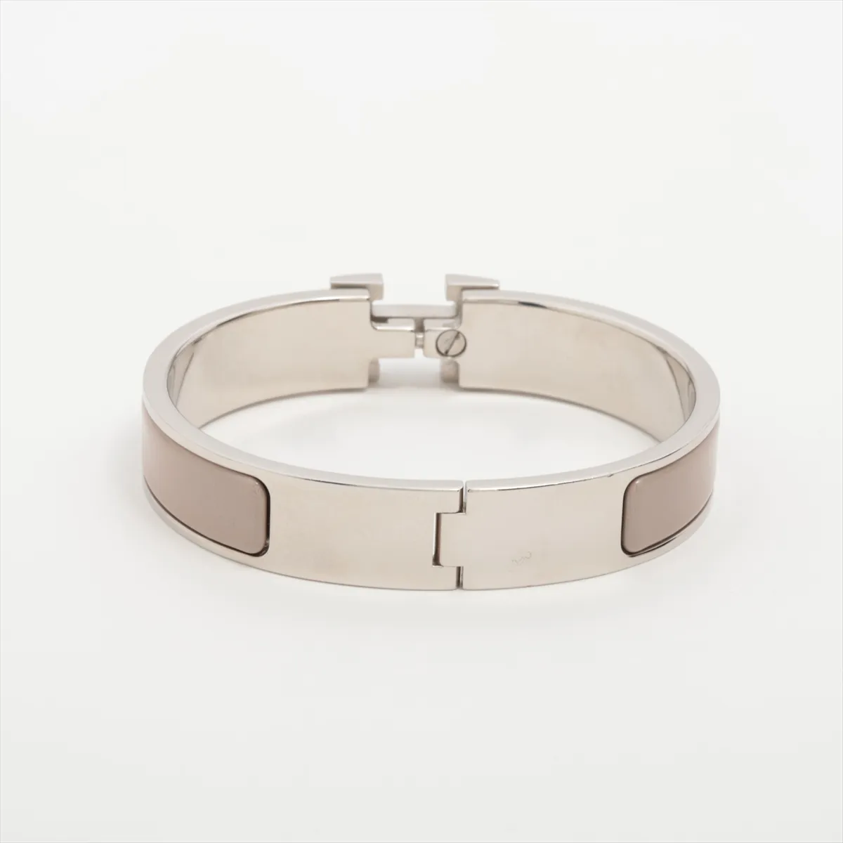Click H Fan ST1204 Bangle, GP Silver x Marron Glacé. Shows signs of wear including — view 2