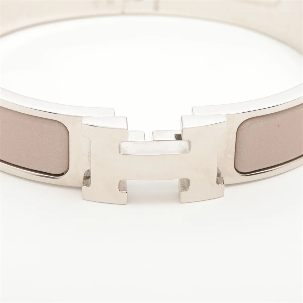 Click H Fan ST1204 Bangle, GP Silver x Marron Glacé. Shows signs of wear including — view 3