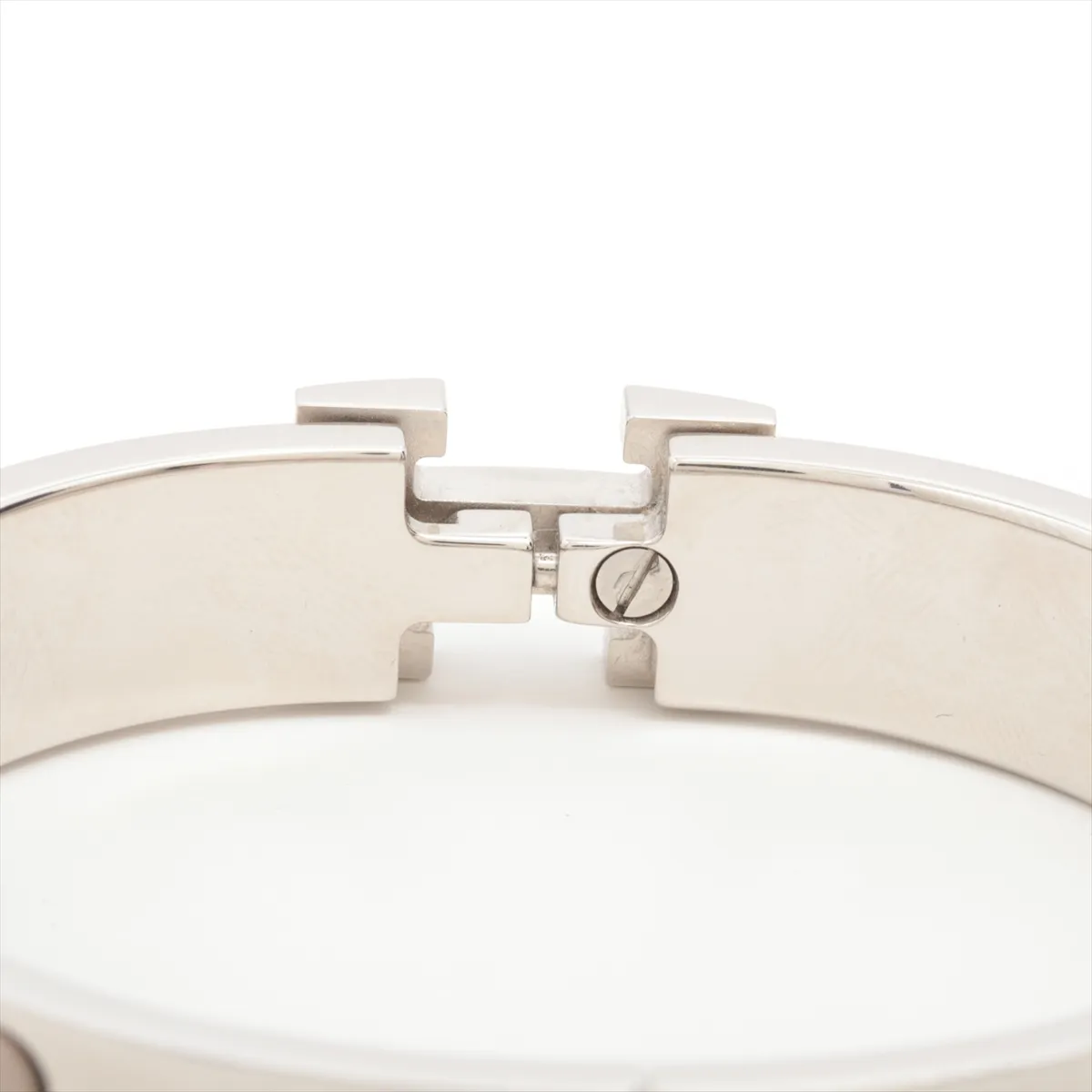 Click H Fan ST1204 Bangle, GP Silver x Marron Glacé. Shows signs of wear including — view 4
