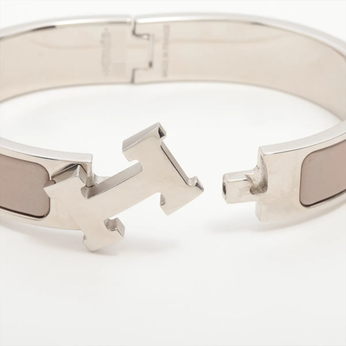 Click H Fan ST1204 Bangle, GP Silver x Marron Glacé. Shows signs of wear including — view 5