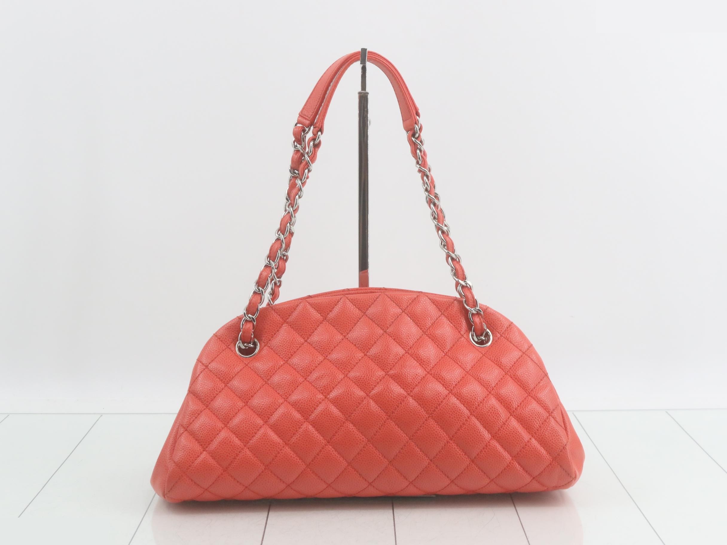 Matelassé Caviar Skin Chain Semi-Shoulder Bag — view 2