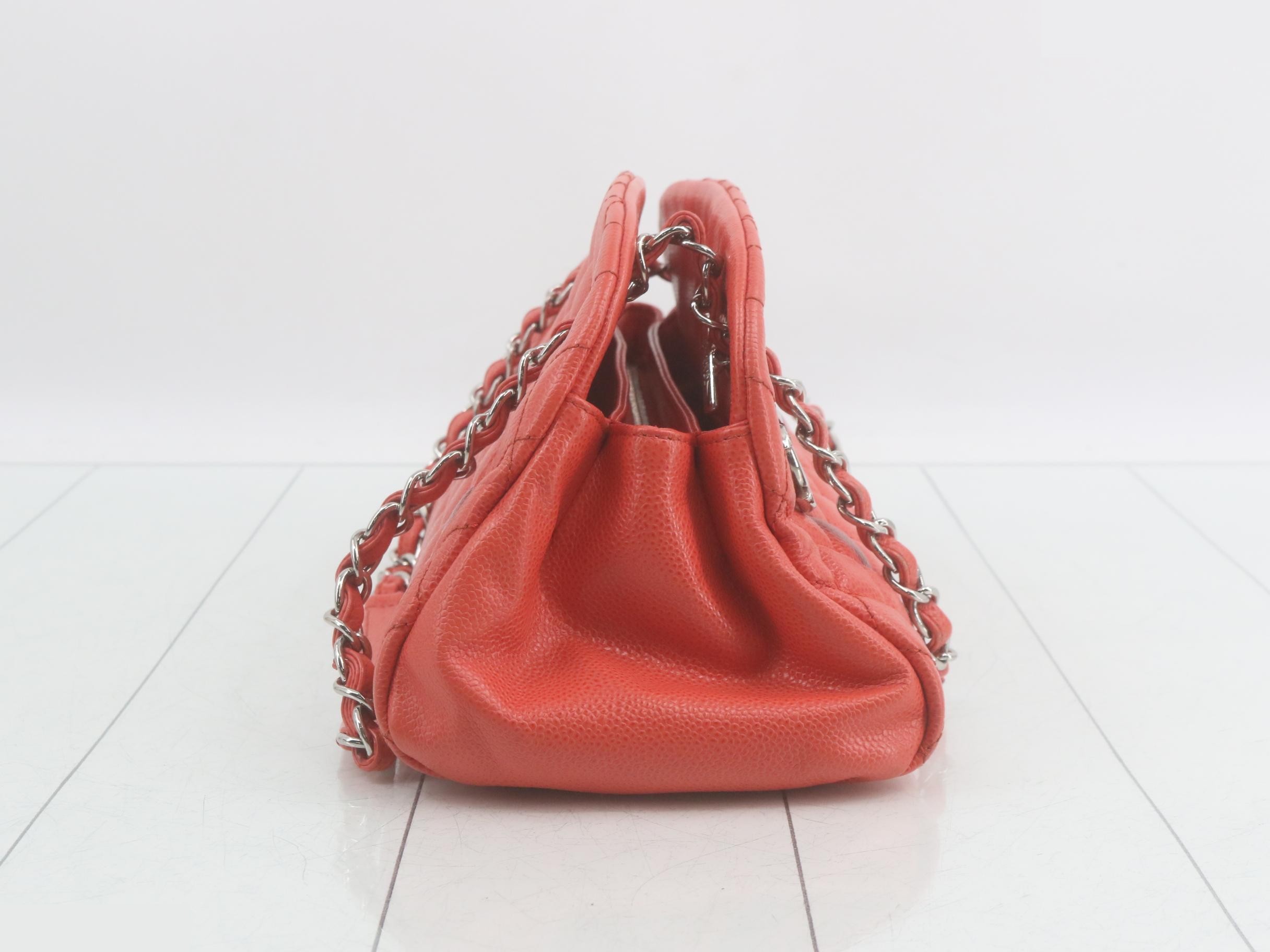 Matelassé Caviar Skin Chain Semi-Shoulder Bag — view 4
