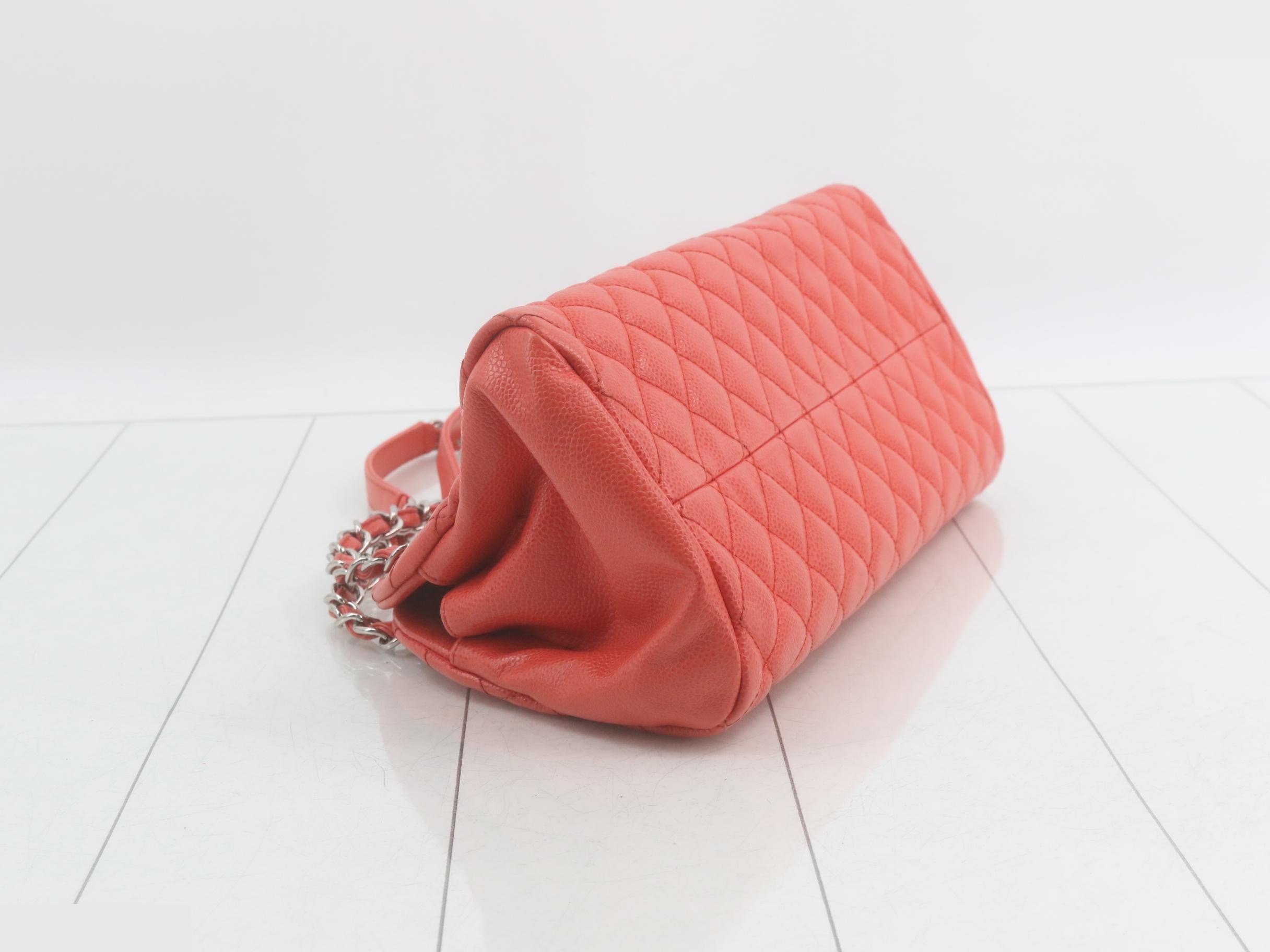 Matelassé Caviar Skin Chain Semi-Shoulder Bag — view 5