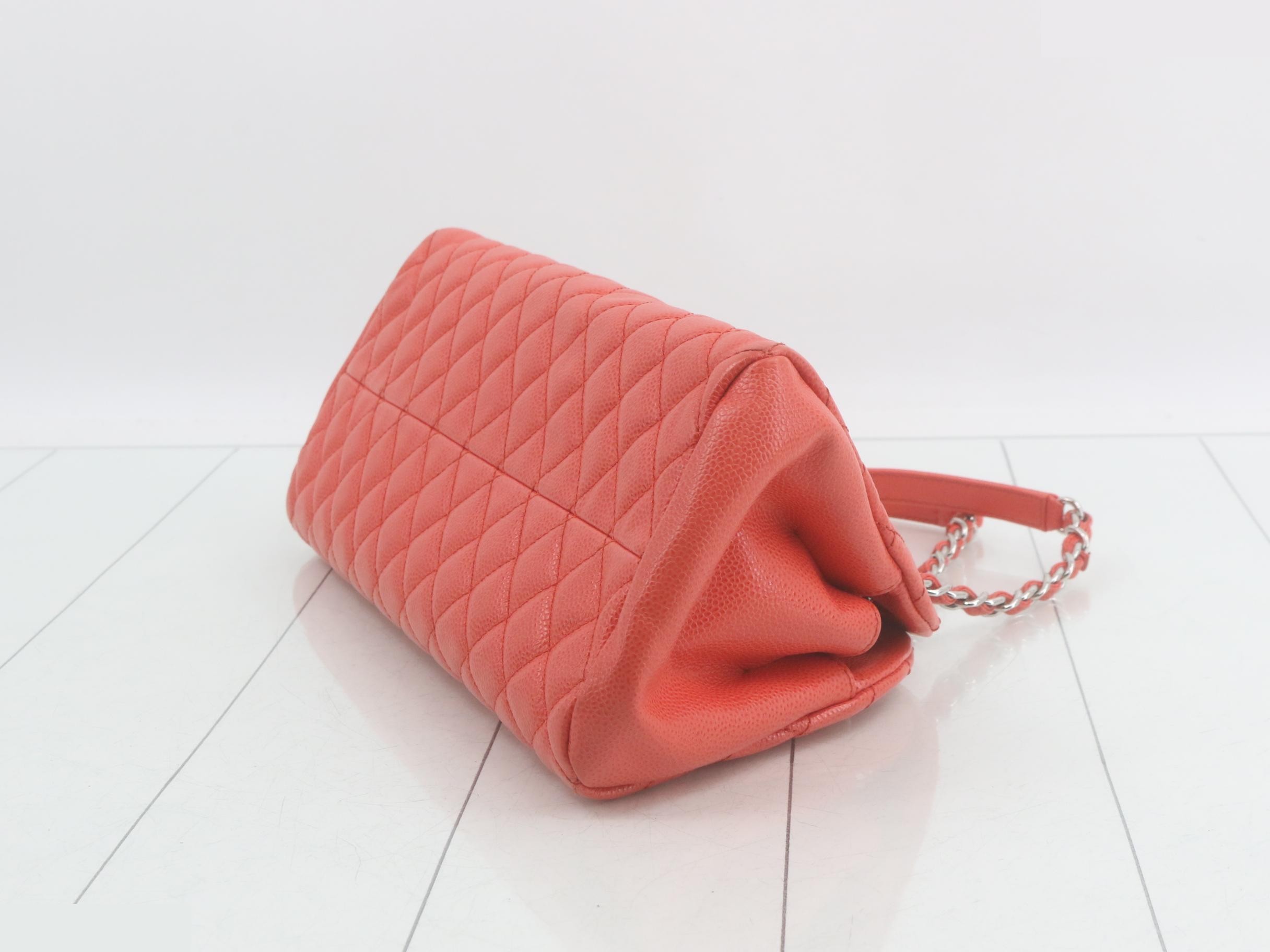 Matelassé Caviar Skin Chain Semi-Shoulder Bag — view 6