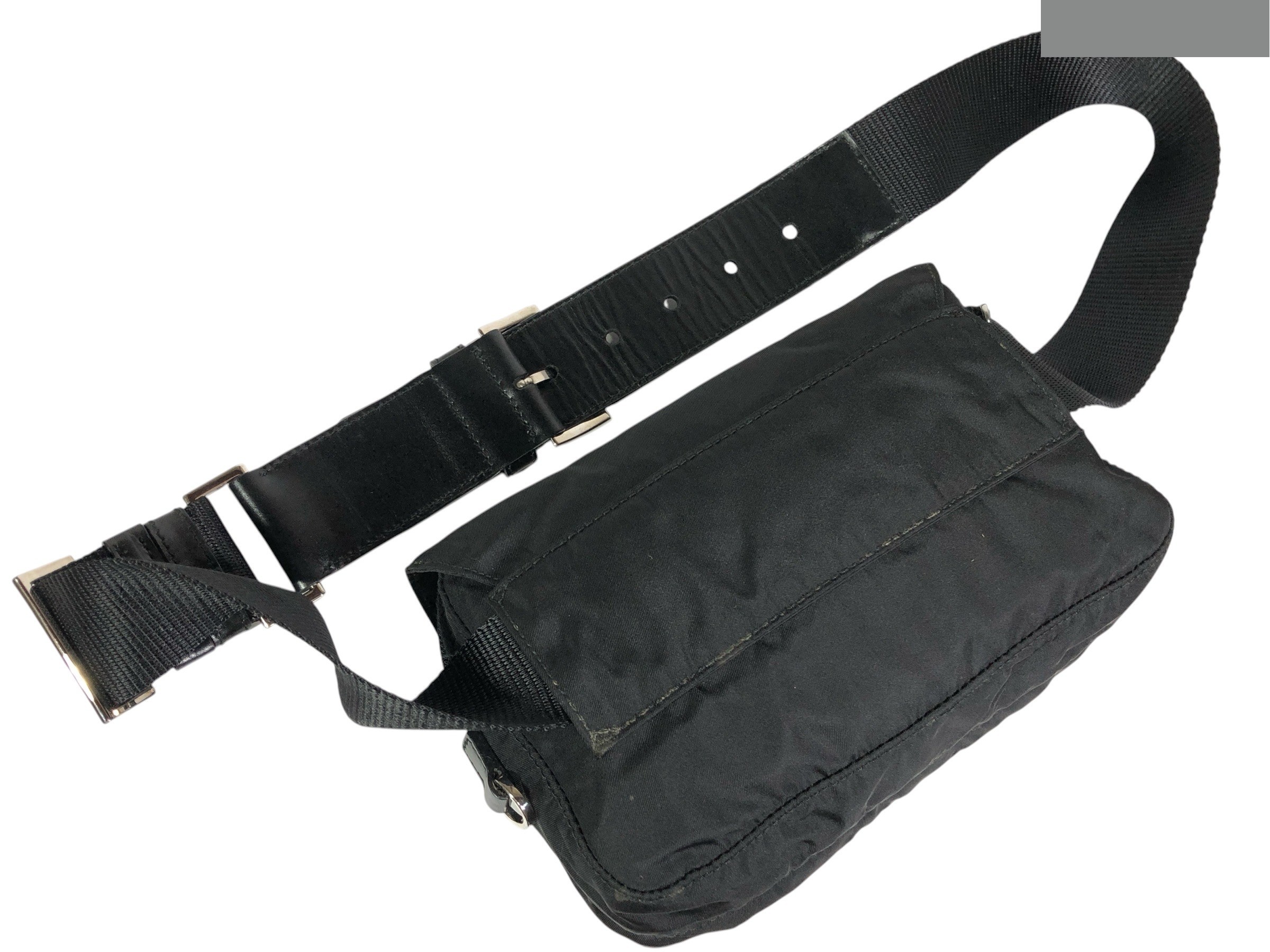waist bag with triangular logo plate, body bag, made in Italy. — view 4