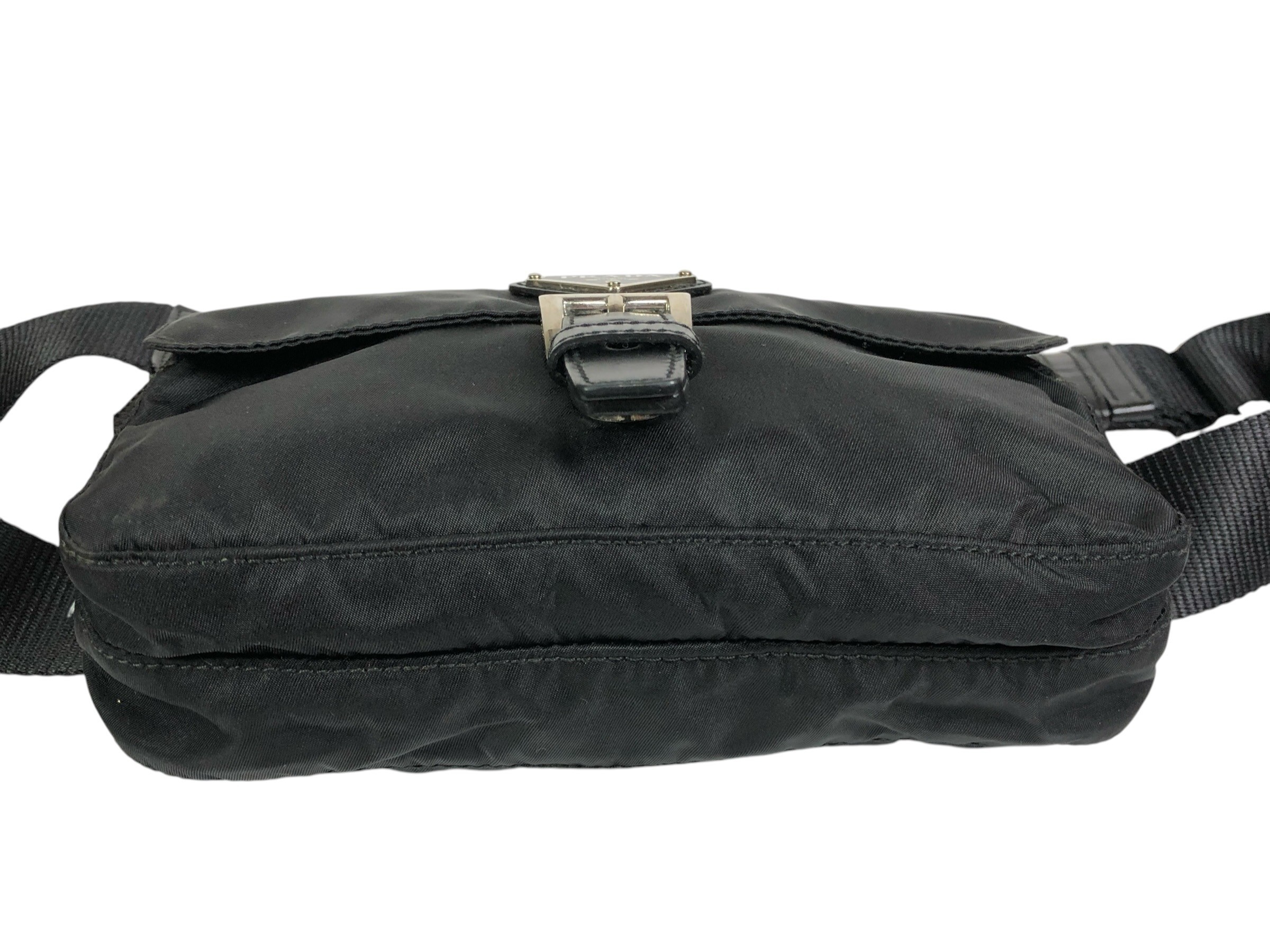 waist bag with triangular logo plate, body bag, made in Italy. — view 5