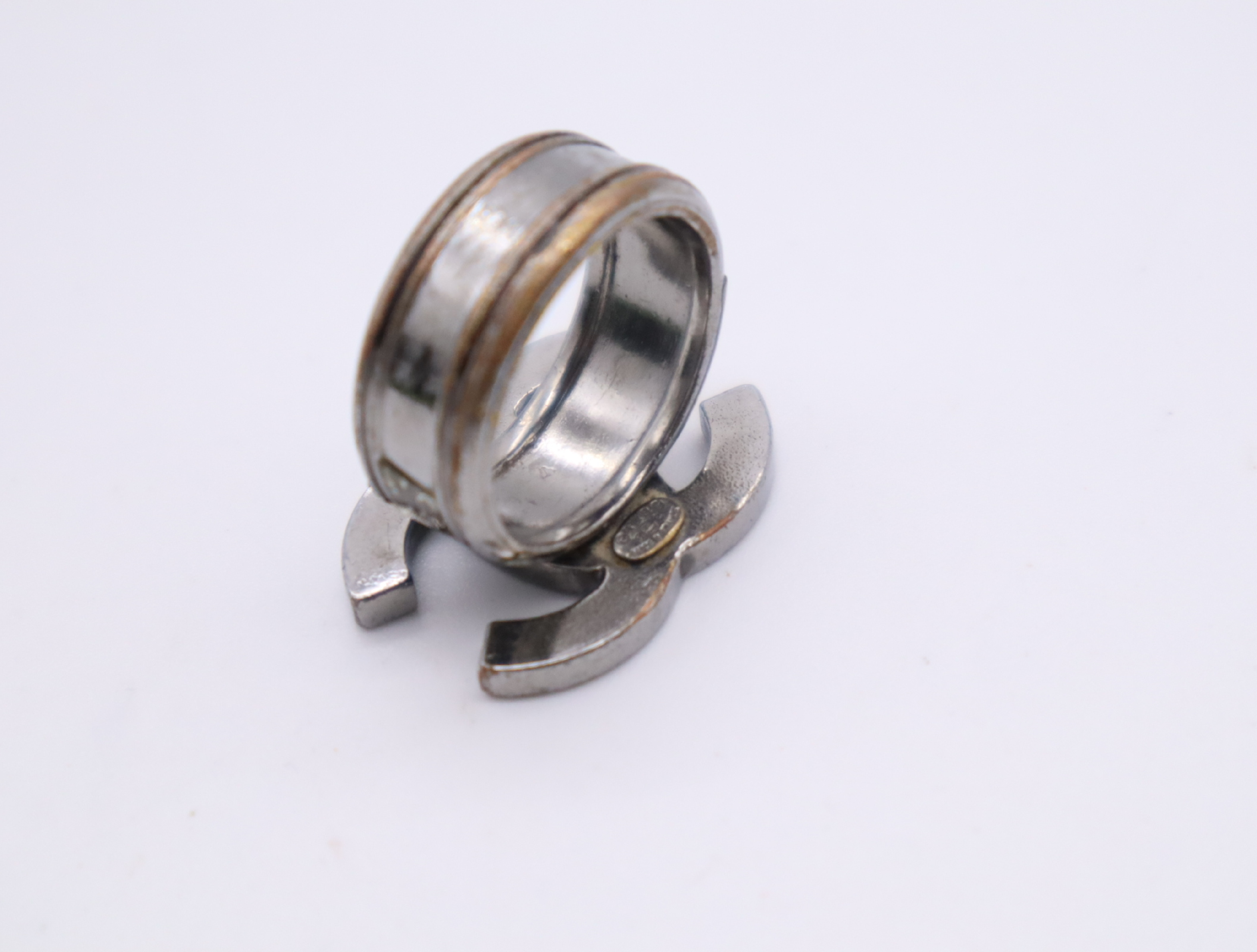 Metal GP Coco Mark Ring, Striped Glitter Ring — view 5