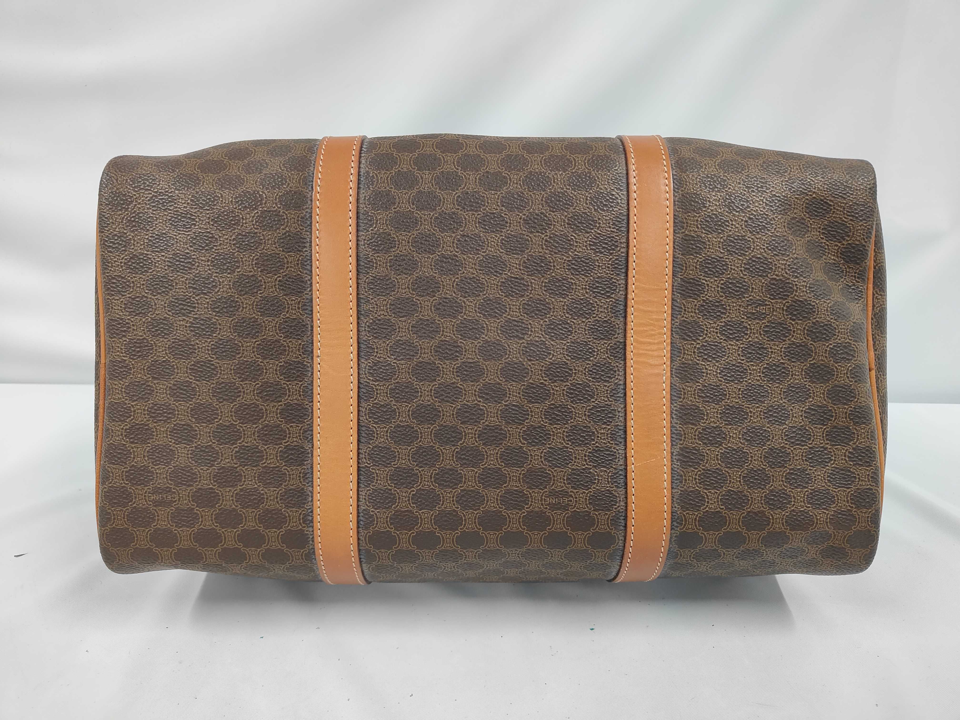 Brown Macadam Pattern Mini Boston Bag Handbag — view 3