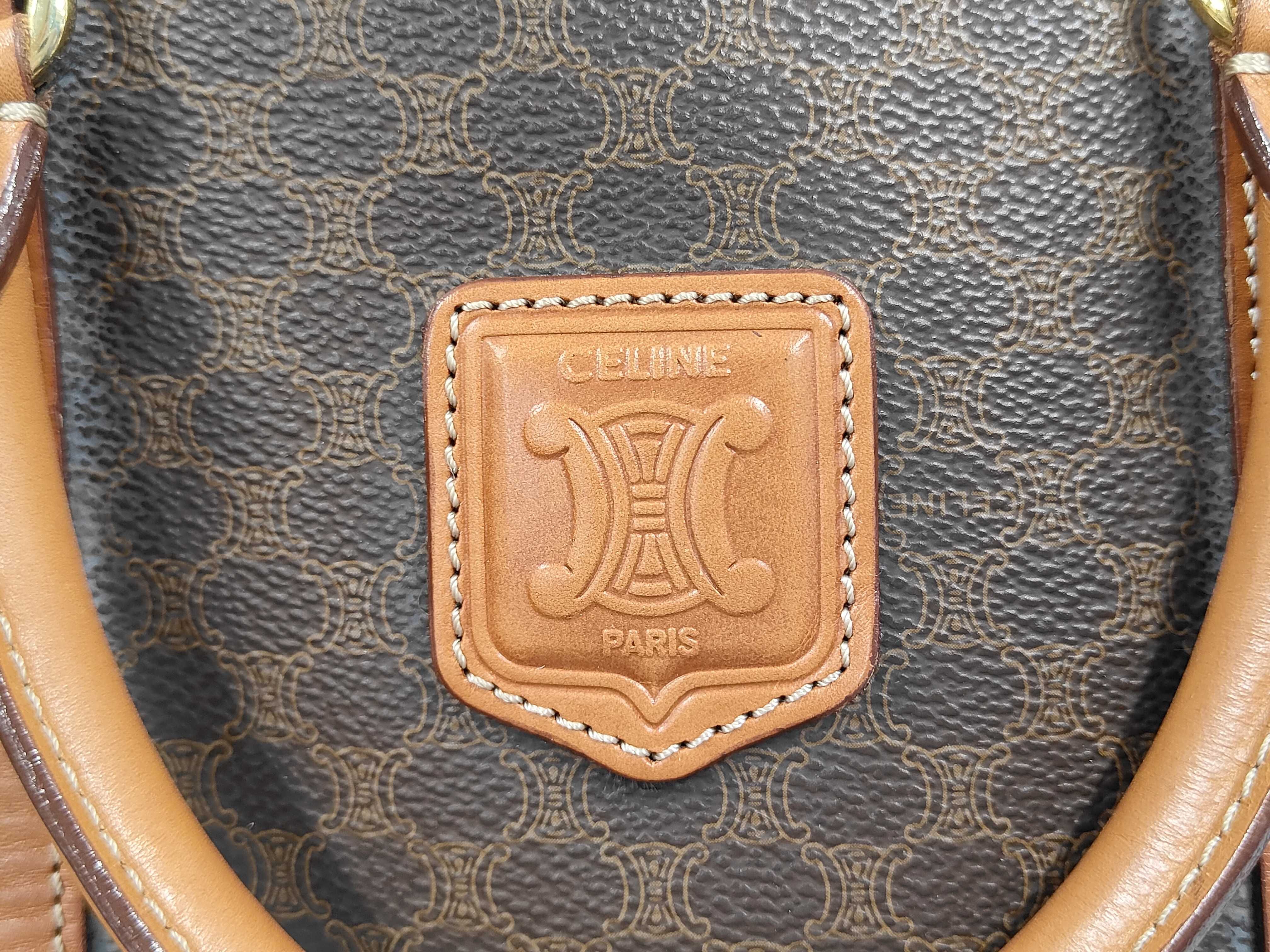Brown Macadam Pattern Mini Boston Bag Handbag — view 9