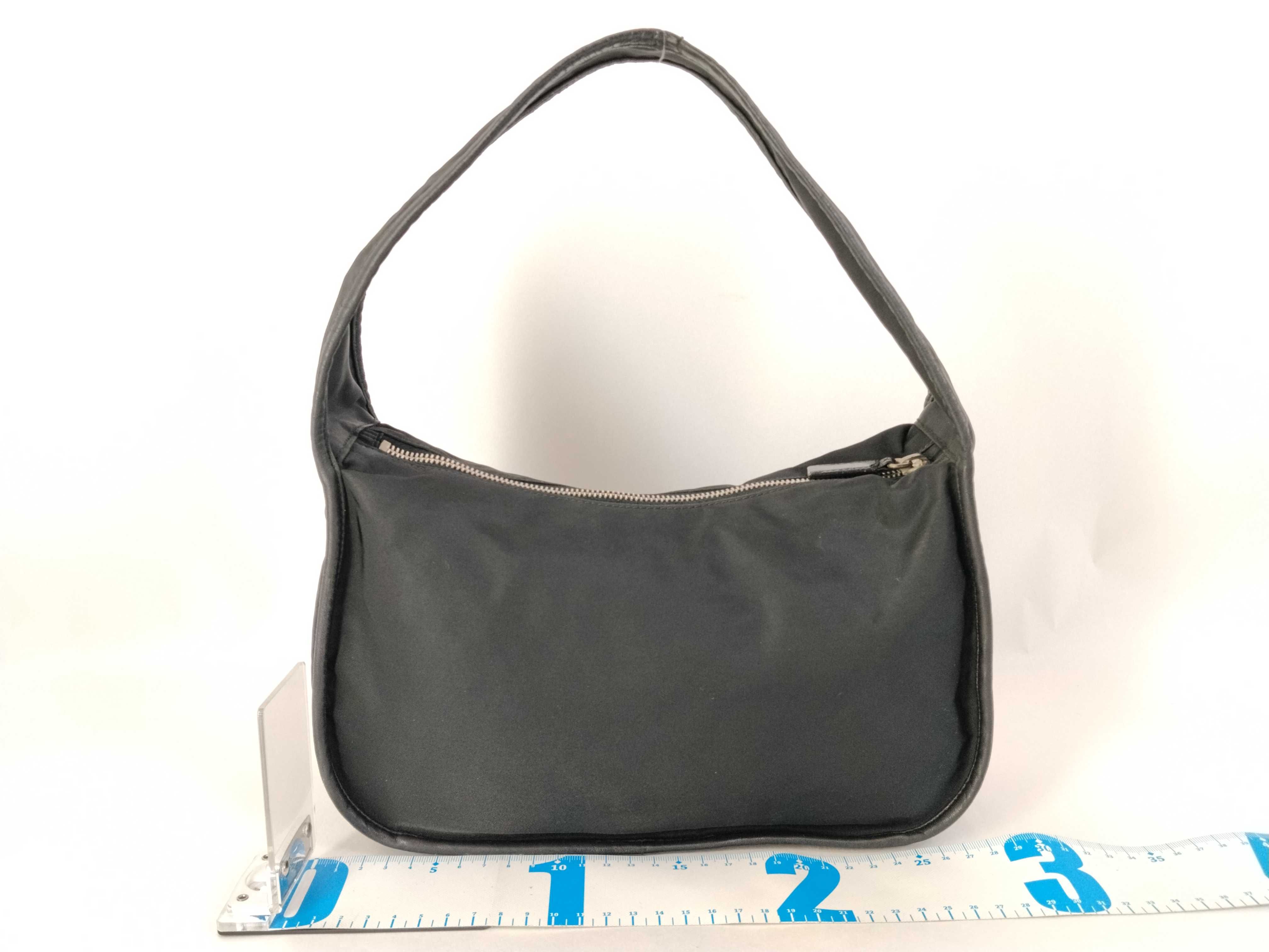 Nylon Prada Handbag One Shoulder Bag Leather Nylon Black Handbag — view 2