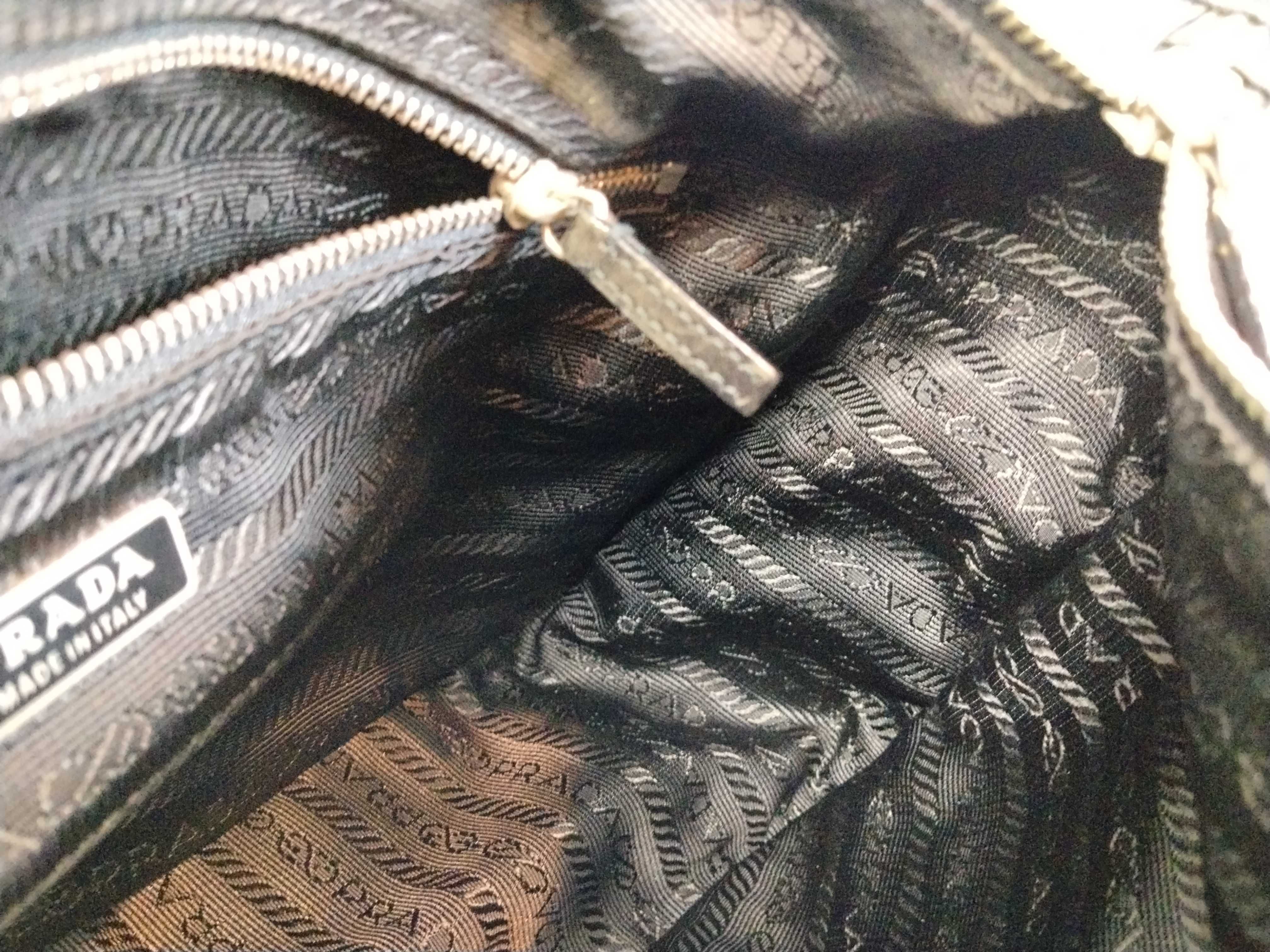 Nylon Prada Handbag One Shoulder Bag Leather Nylon Black Handbag — view 11