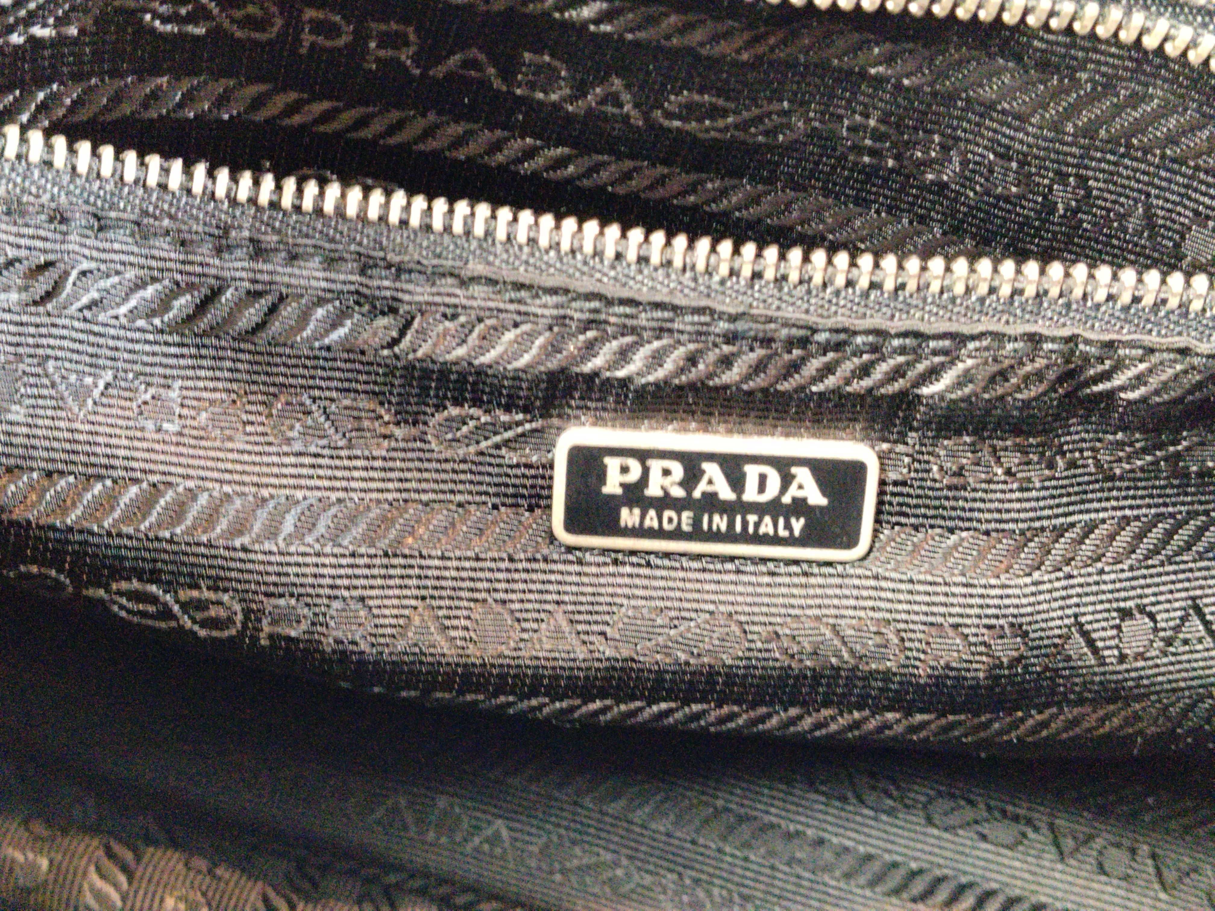 Nylon Prada Handbag One Shoulder Bag Leather Nylon Black Handbag — view 12