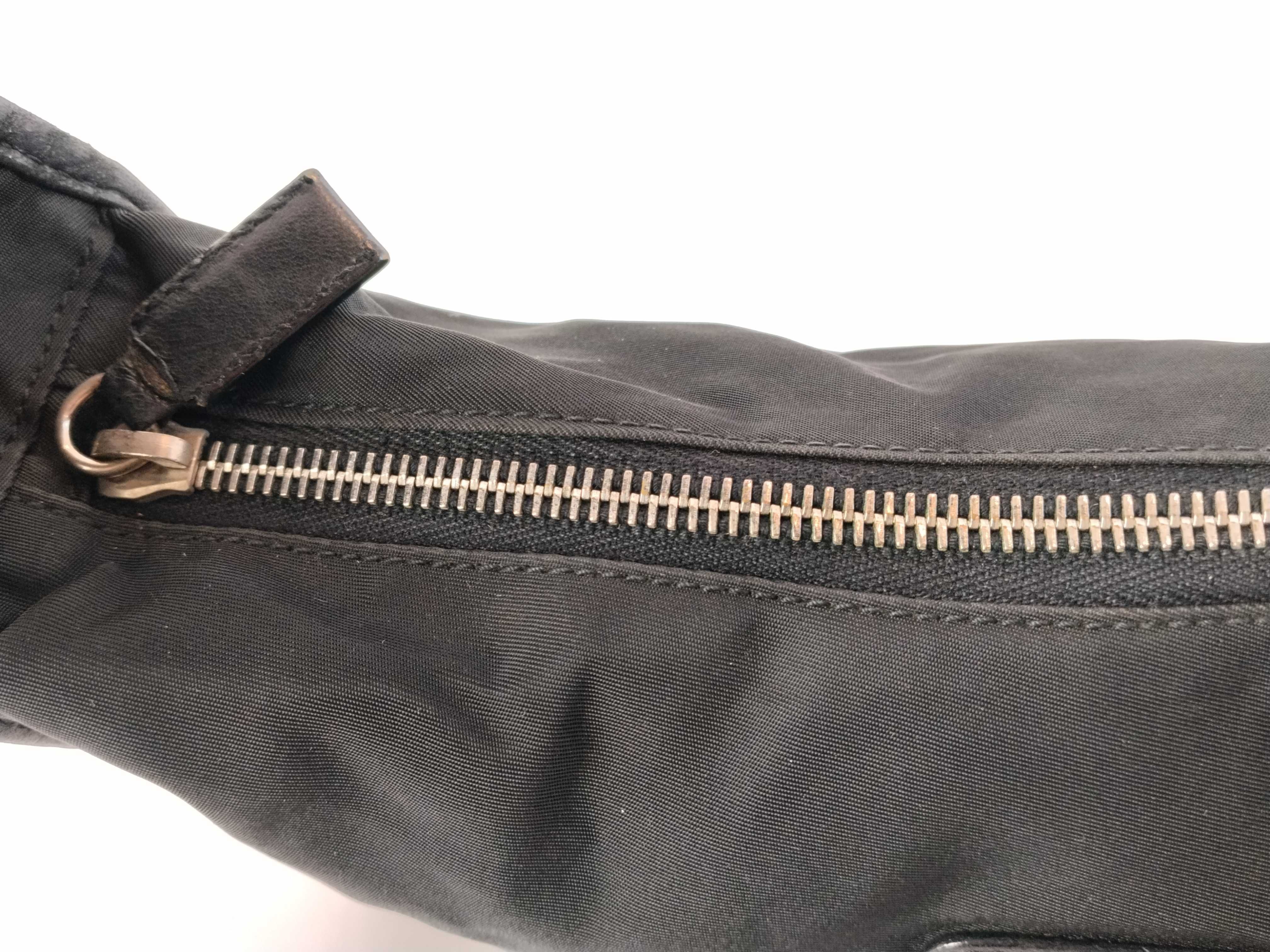 Nylon Prada Handbag One Shoulder Bag Leather Nylon Black Handbag — view 9