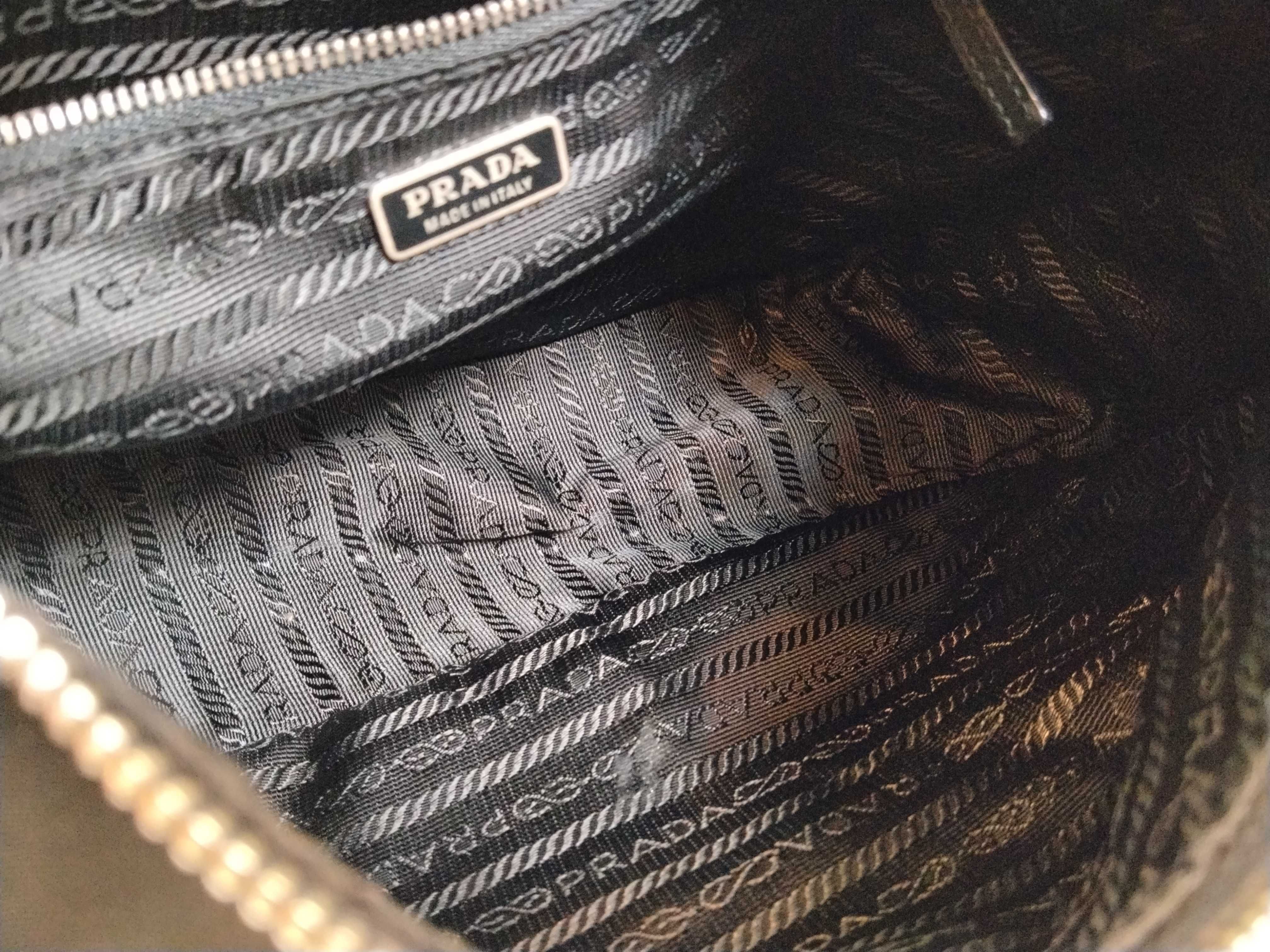Nylon Prada Handbag One Shoulder Bag Leather Nylon Black Handbag — view 10