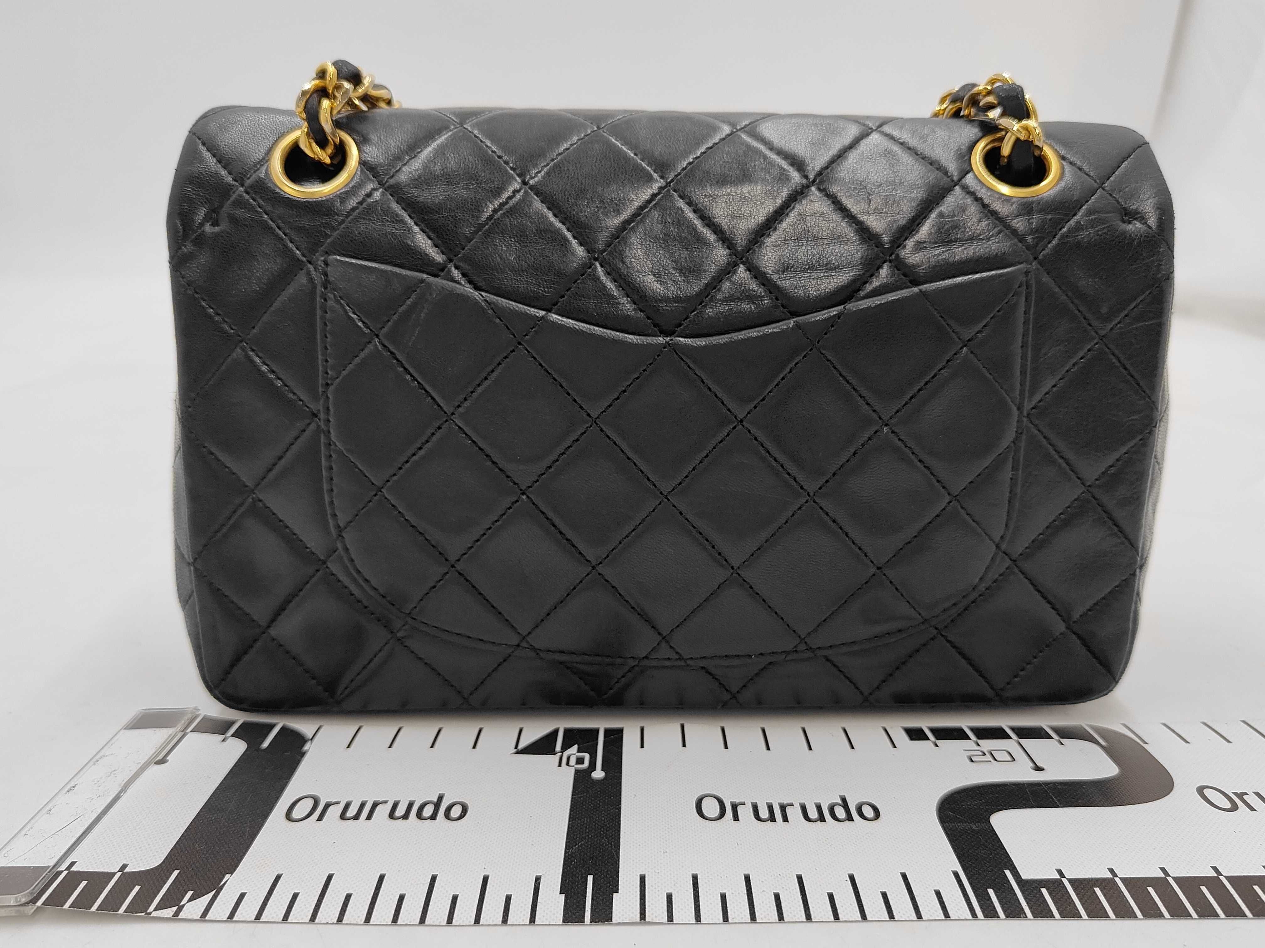 Matelassé Double Flap 23 Lambskin Leather Bag with Gold Hardware, Black, Series 2, Chain Strap [Stamp Included] Shoulder Bag — view 2