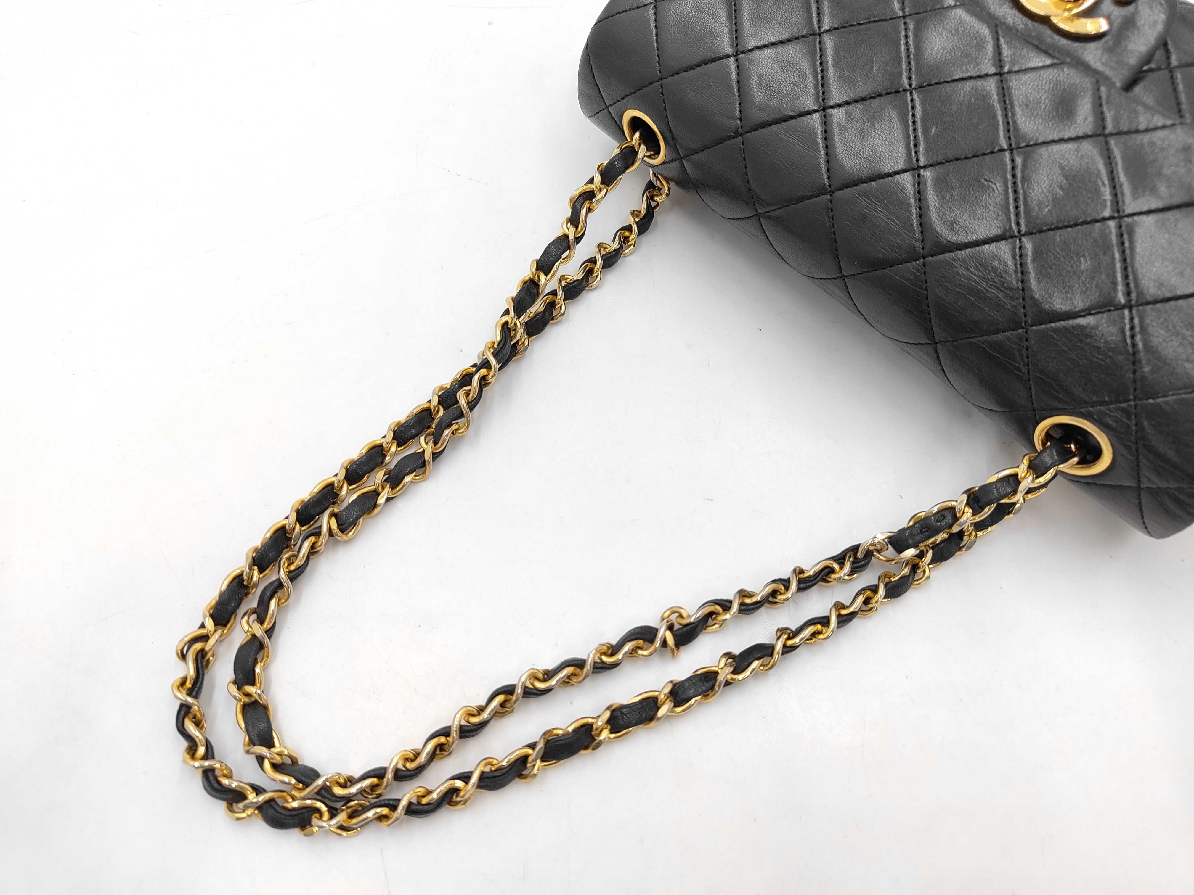 Matelassé Double Flap 23 Lambskin Leather Bag with Gold Hardware, Black, Series 2, Chain Strap [Stamp Included] Shoulder Bag — view 5
