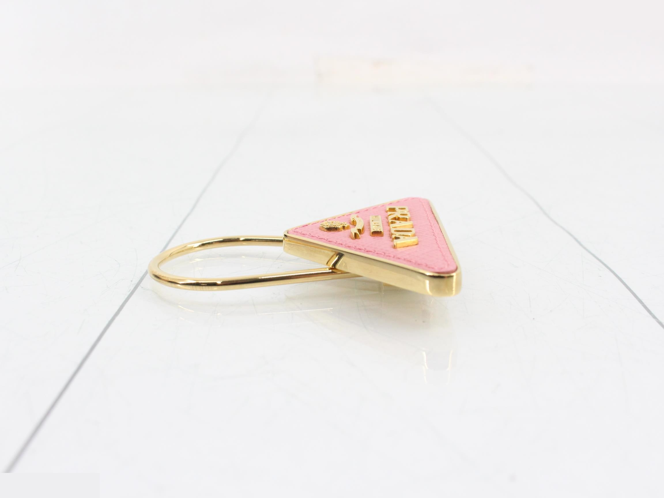 Saffiano Keyring, Pink — view 3