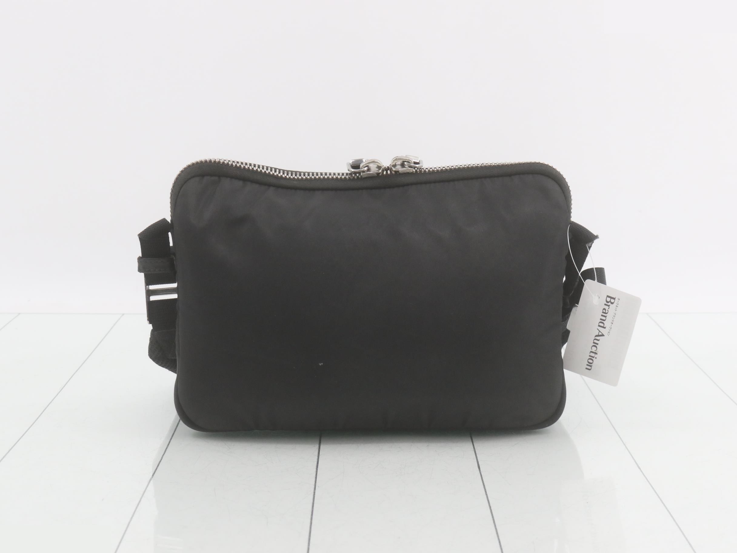 nylon Tessuto leather shoulder bag with rubber logo and pocket (recent model) — view 2