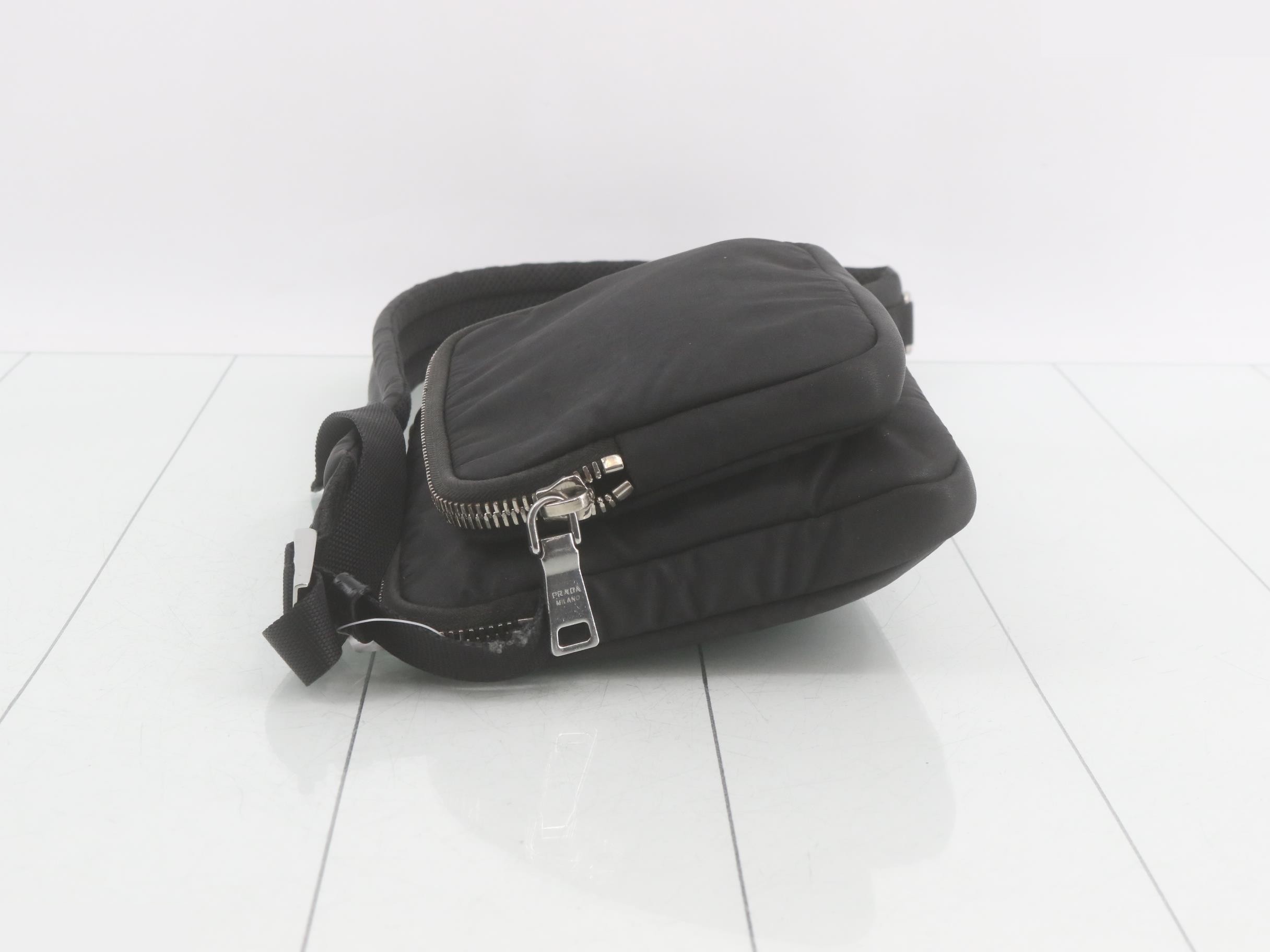 nylon Tessuto leather shoulder bag with rubber logo and pocket (recent model) — view 4