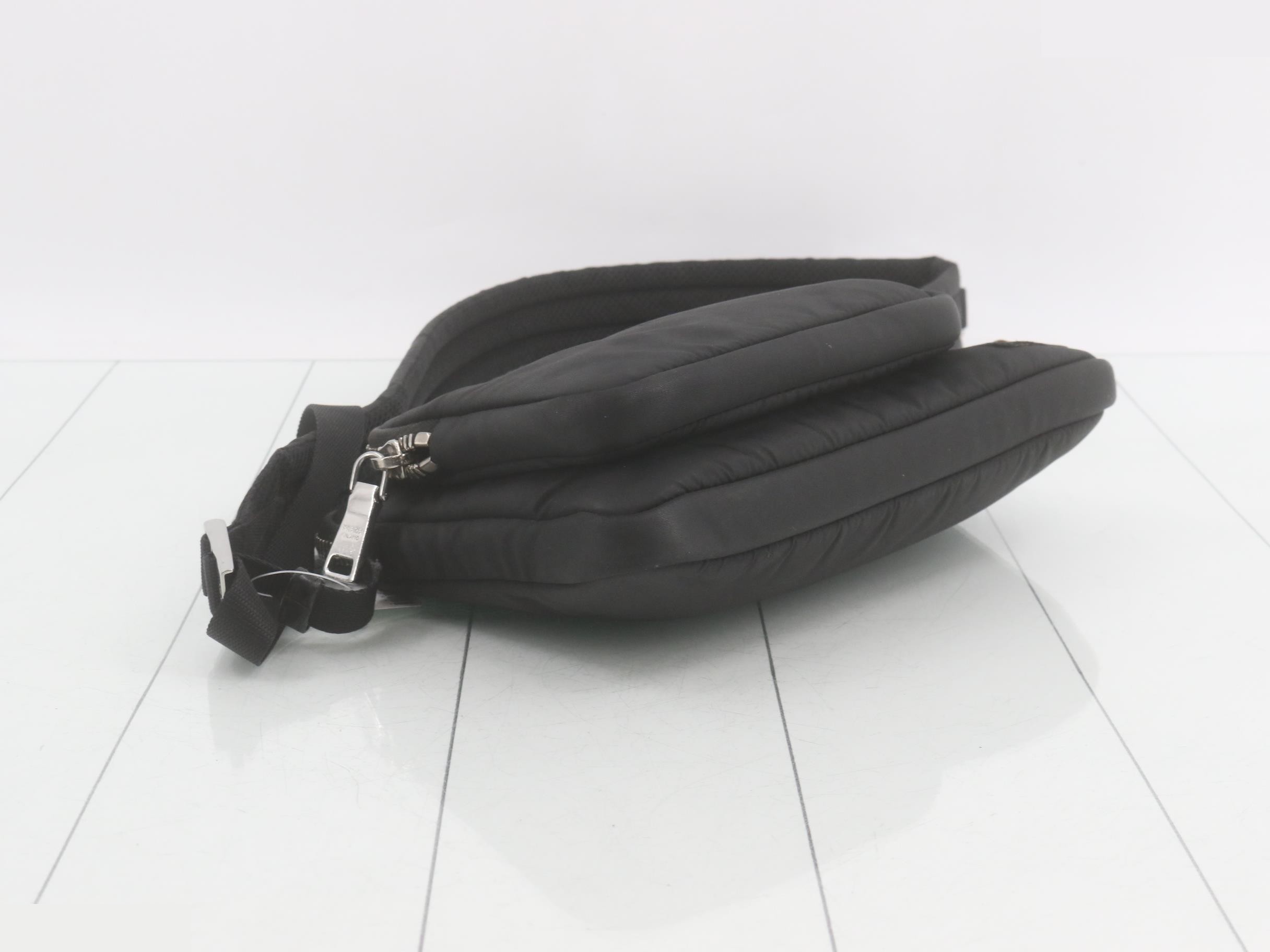 nylon Tessuto leather shoulder bag with rubber logo and pocket (recent model) — view 5