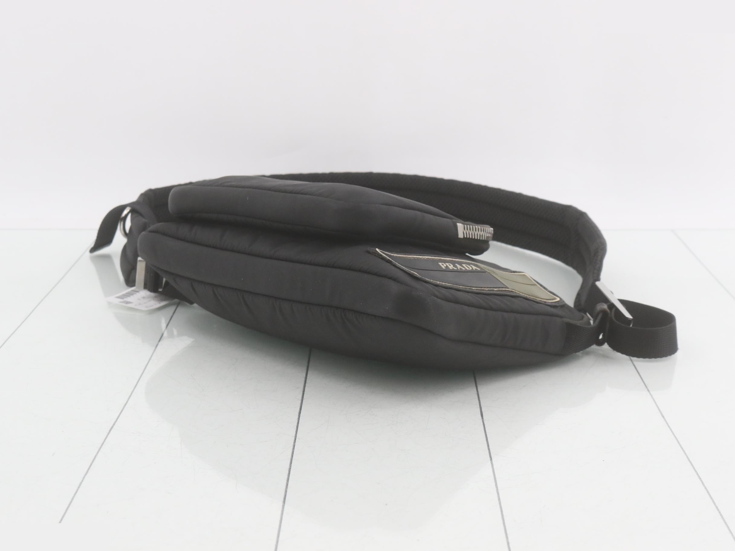 nylon Tessuto leather shoulder bag with rubber logo and pocket (recent model) — view 6
