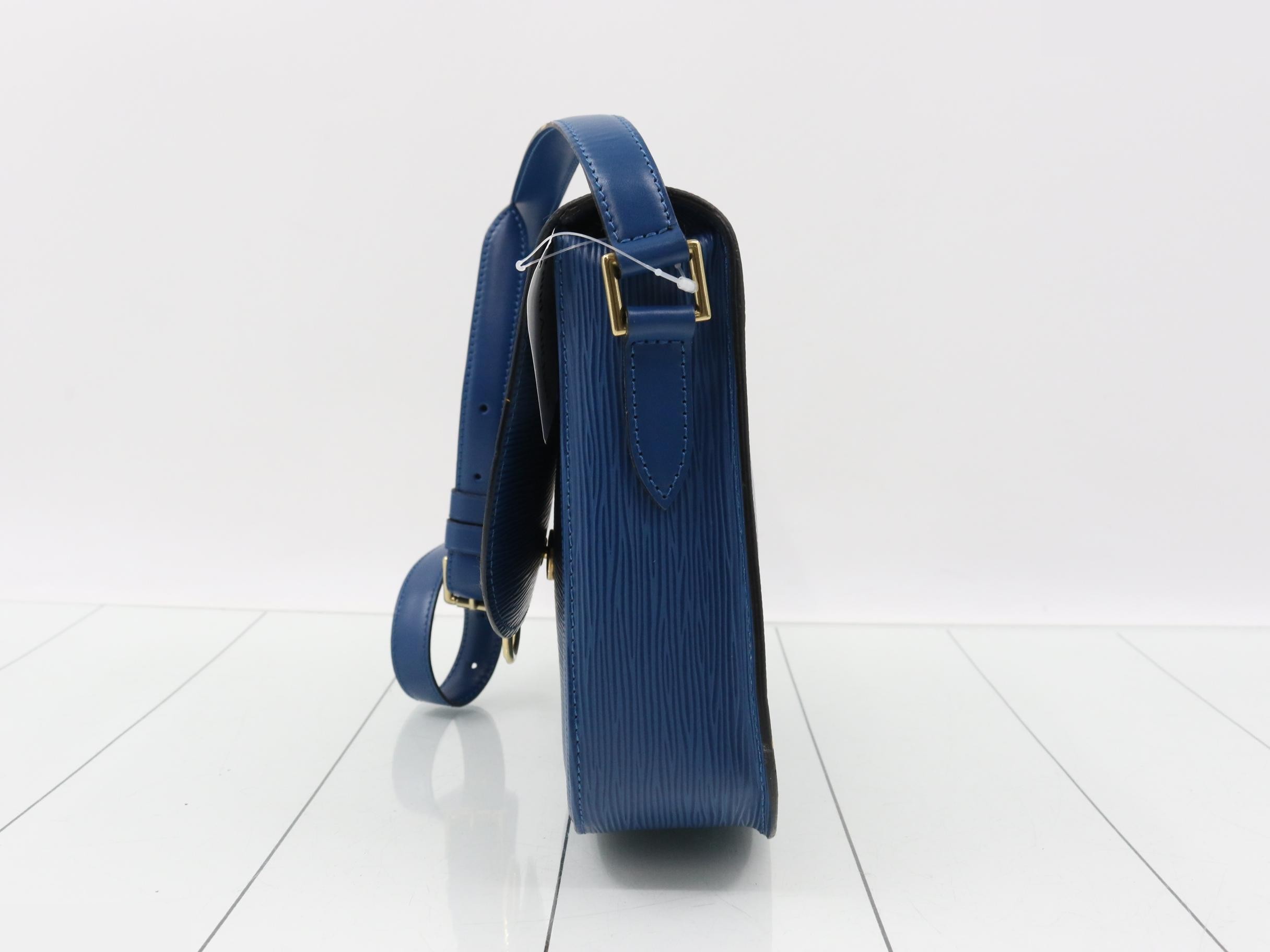 Epi Saint Cloud Toledo Blue Shoulder Bag — view 3