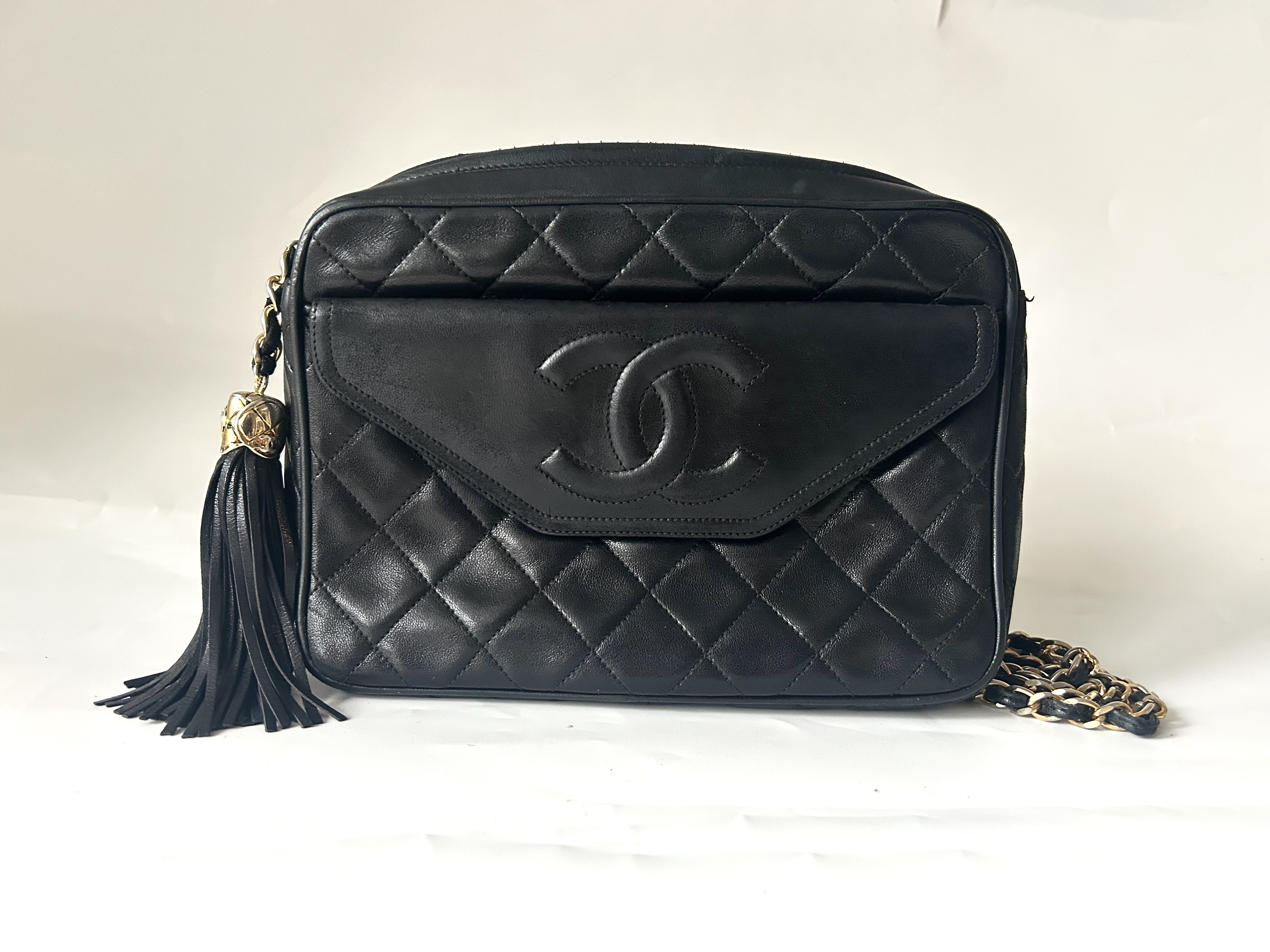 Fringe Chain Matelassé Shoulder Bag