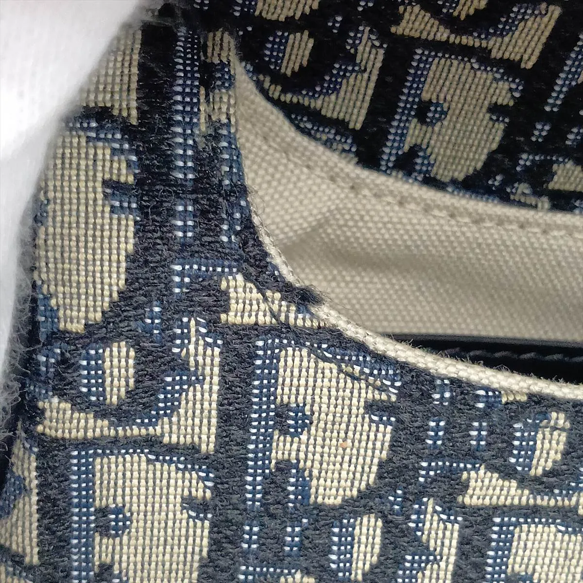 Oblique Saddle Bag Canvas x Leather Shoulder Bag Navy — view 14
