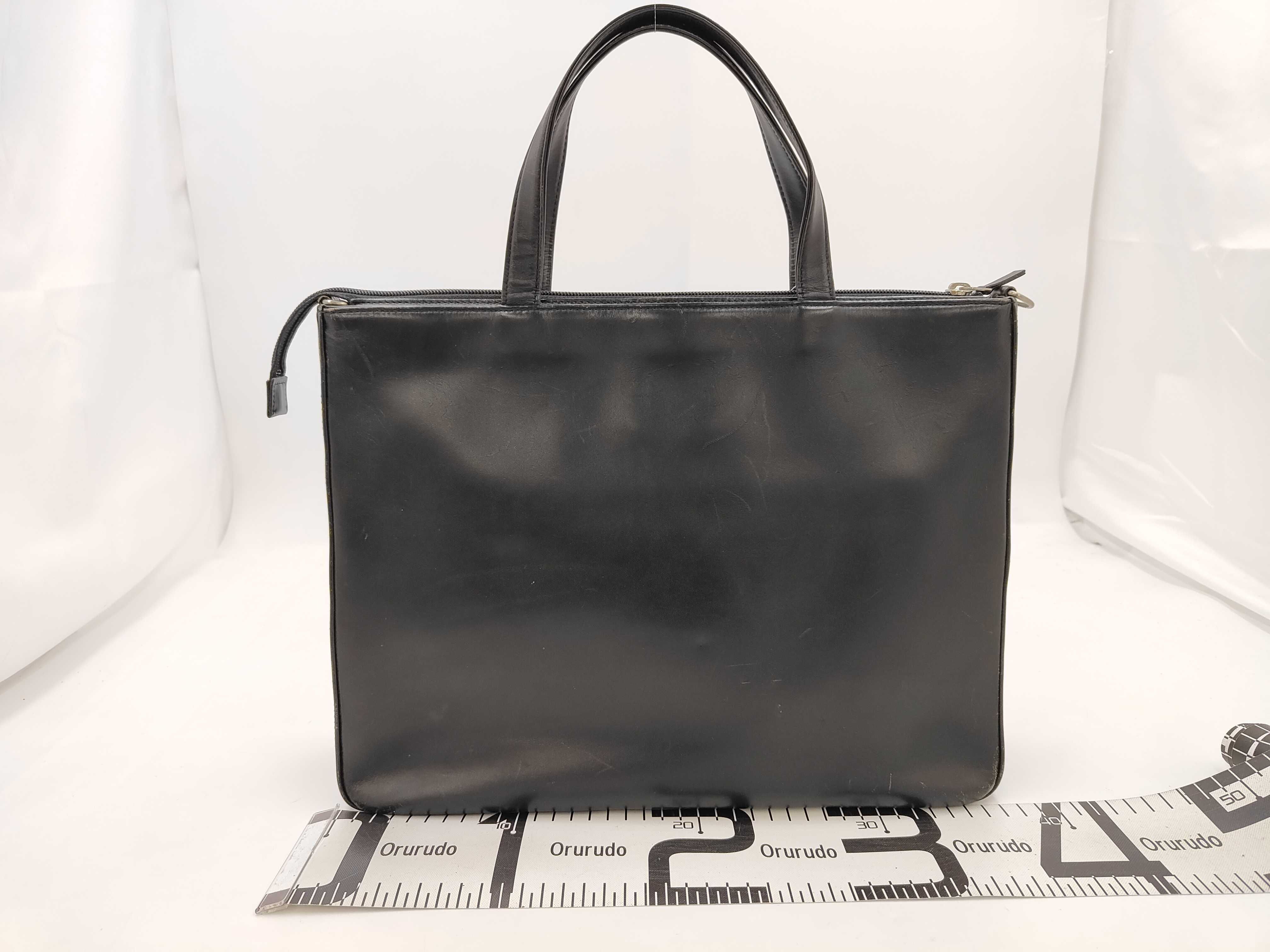 Leather Handbag, Leather Check Pattern Tote Bag — view 2