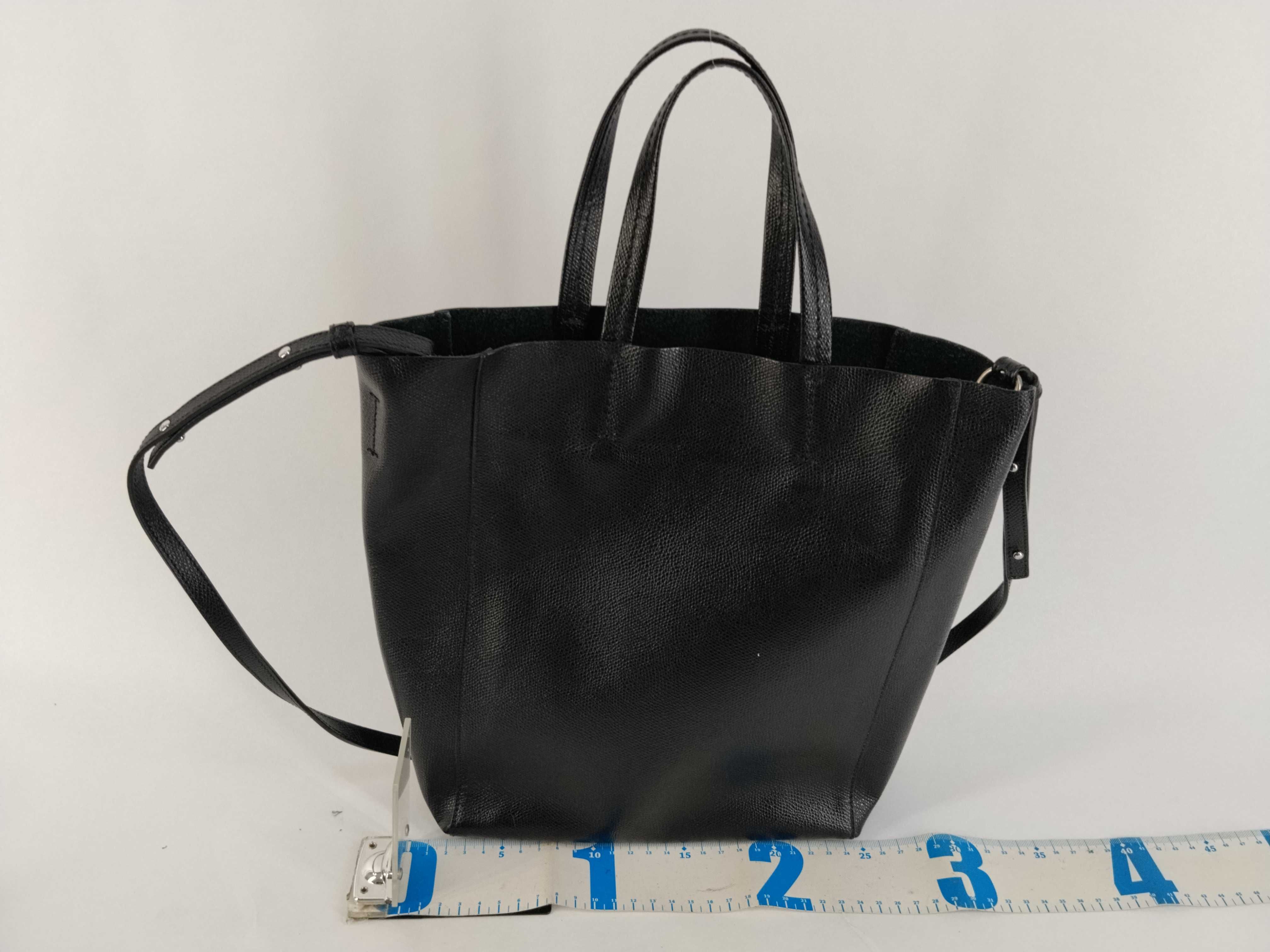 Vertical Cabas 2-way Tote Bag Shoulder Bag Black Tote Bag — view 2