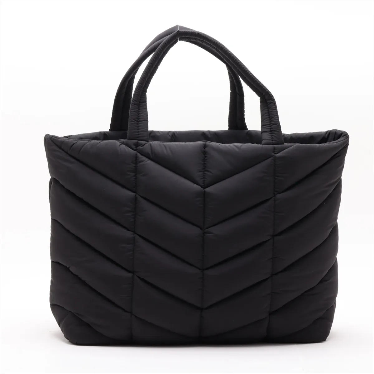 Puffer Nylon Tote Bag, Black — view 2