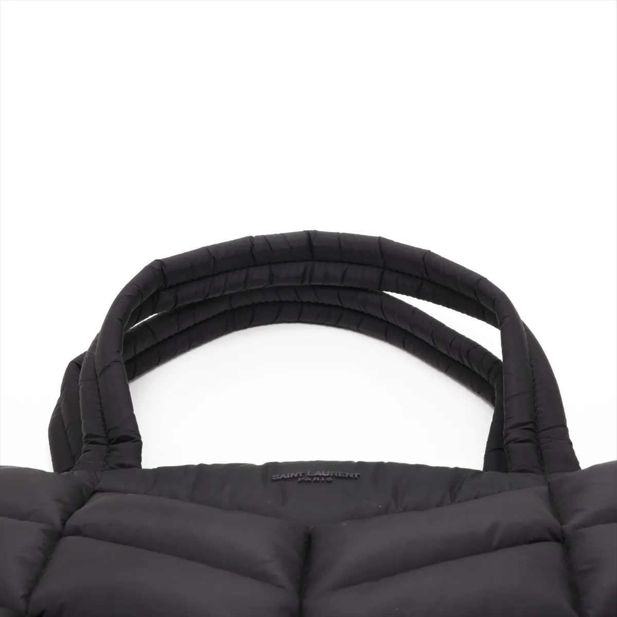 Puffer Nylon Tote Bag, Black — view 6