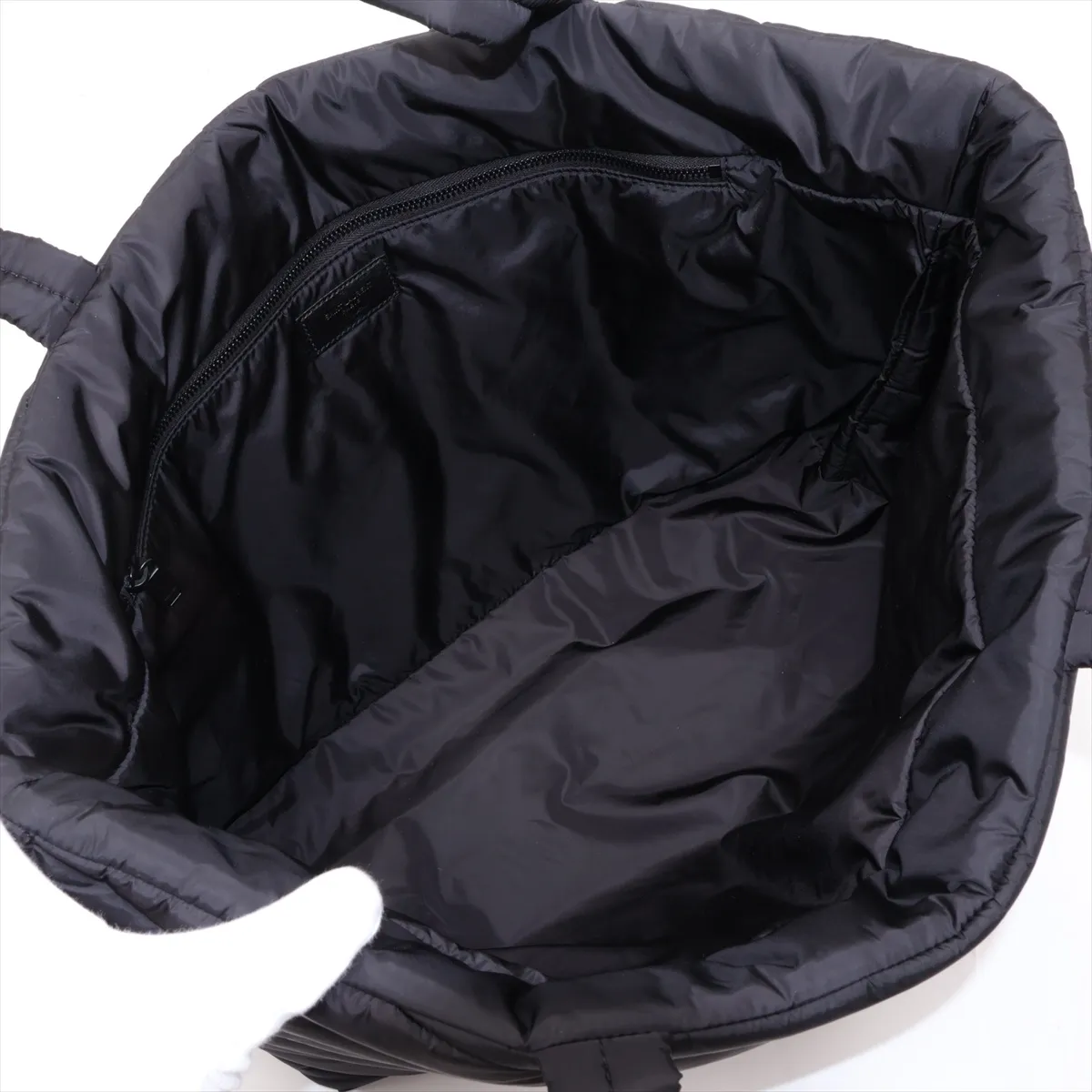 Puffer Nylon Tote Bag, Black — view 7