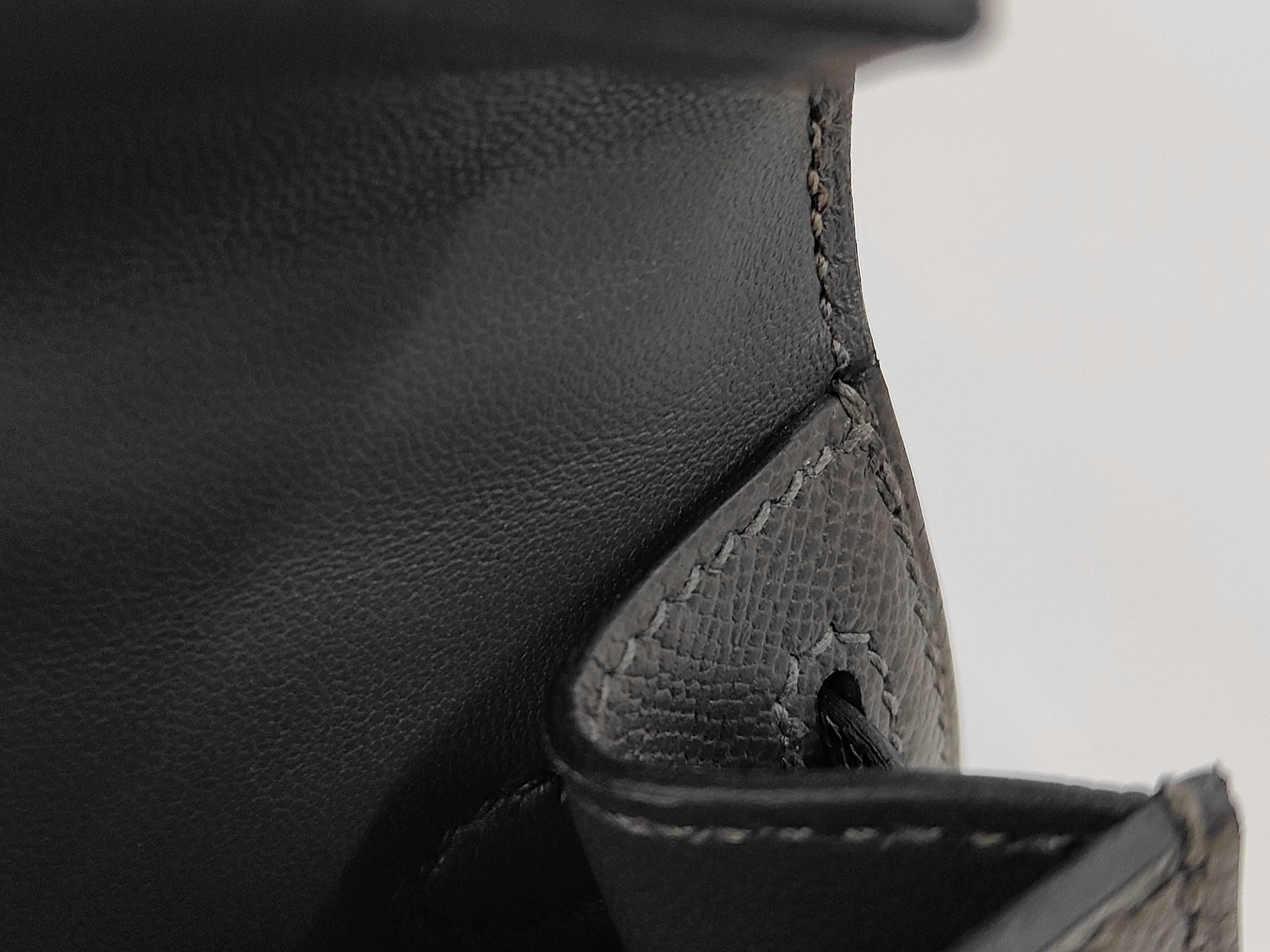 Mini Kelly de Touch Graphite Veau Madame/Lizard Gold Hardware B Stamp Handbag — view 11