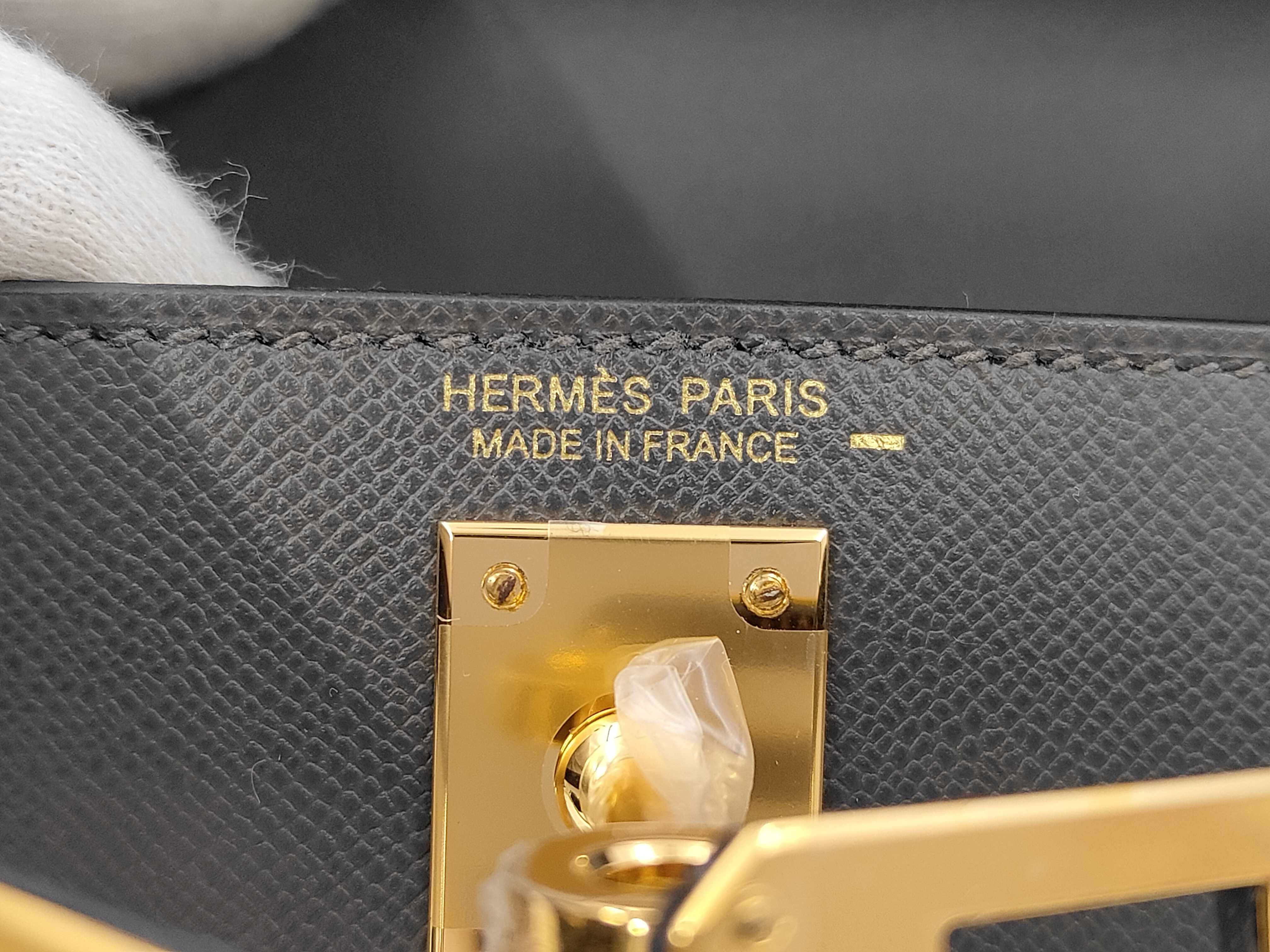 Mini Kelly de Touch Graphite Veau Madame/Lizard Gold Hardware B Stamp Handbag — view 8