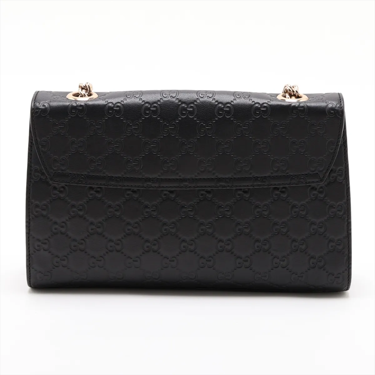 Guccissima Emilie 295402 Leather Chain Shoulder Bag, Black — view 2