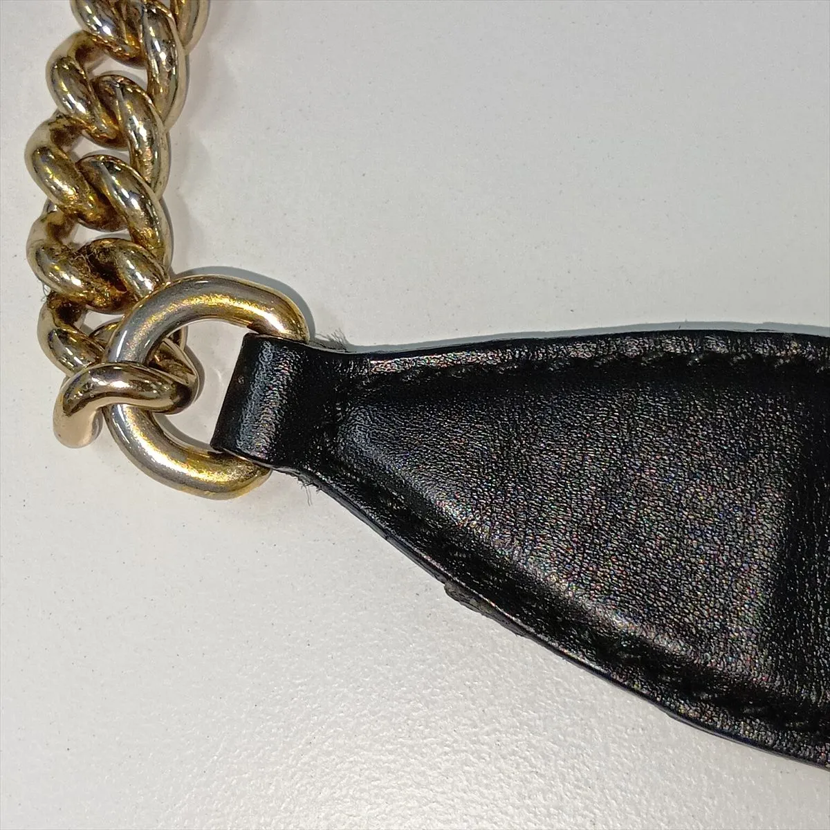 Guccissima Emilie 295402 Leather Chain Shoulder Bag, Black — view 12