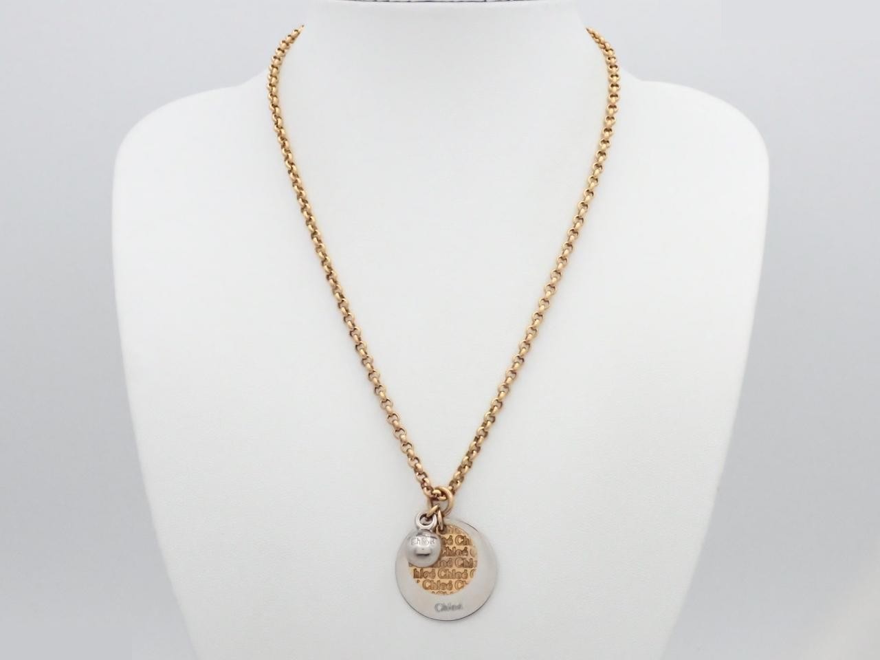 Round logo necklace, chain approximately 46cm — view 3