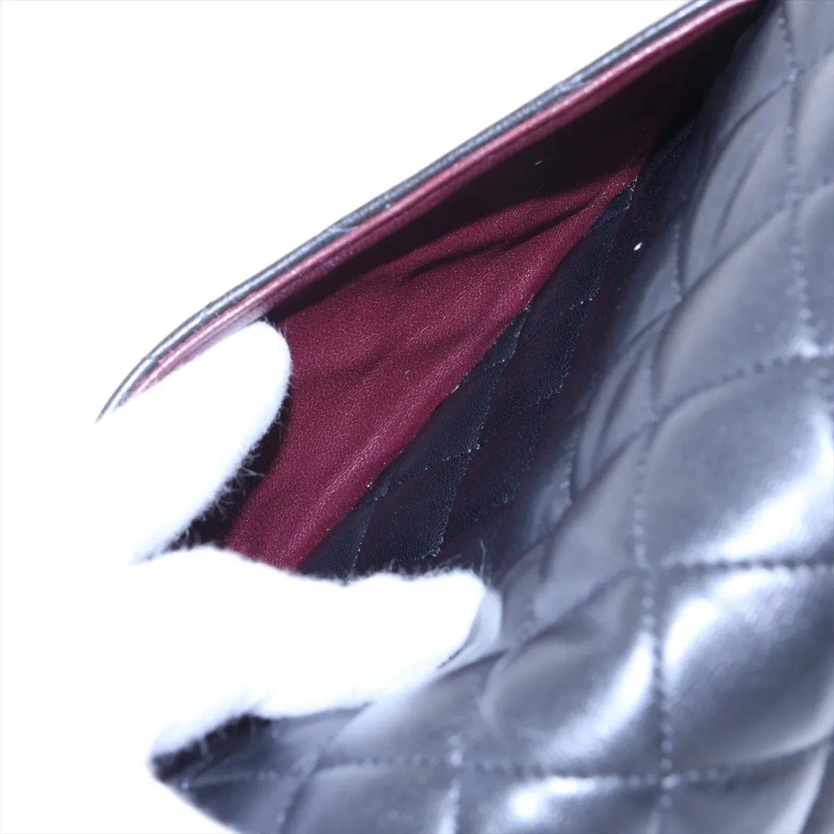 Matelassé 25 Lambskin Double Flap Double Chain Bag, Black with Silver Hardware, Serial Number 26-series, A01112 — view 12