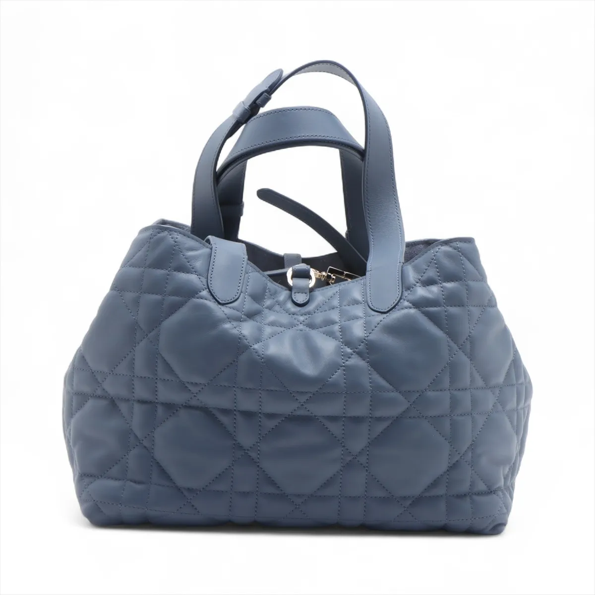 Macro Cannage Toujours Leather Handbag, Blue Star Mark — view 2