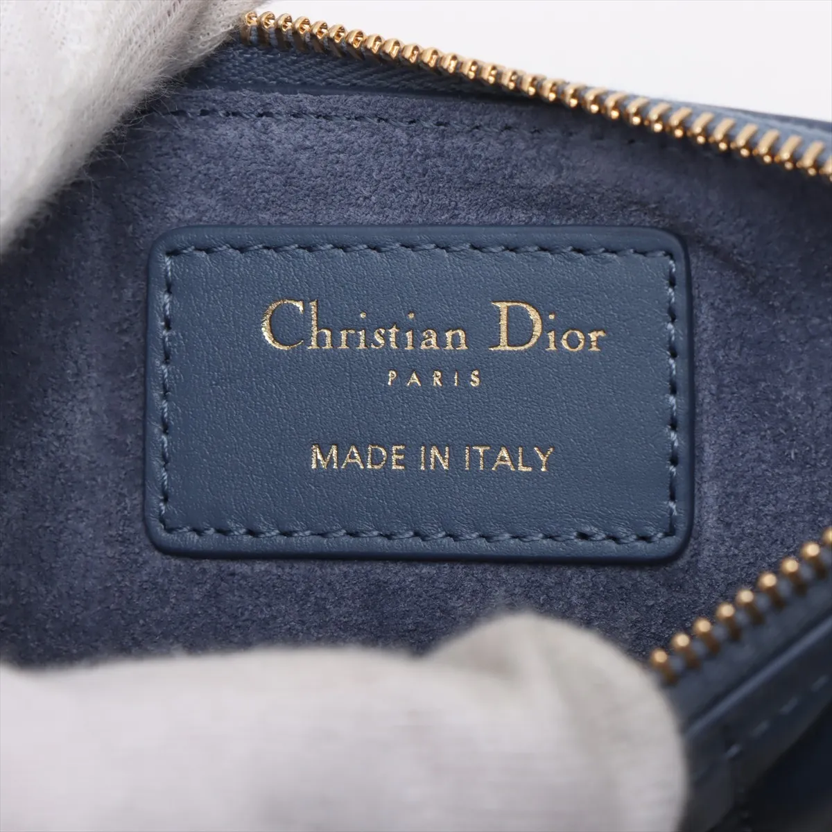 Macro Cannage Toujours Leather Handbag, Blue Star Mark — view 11