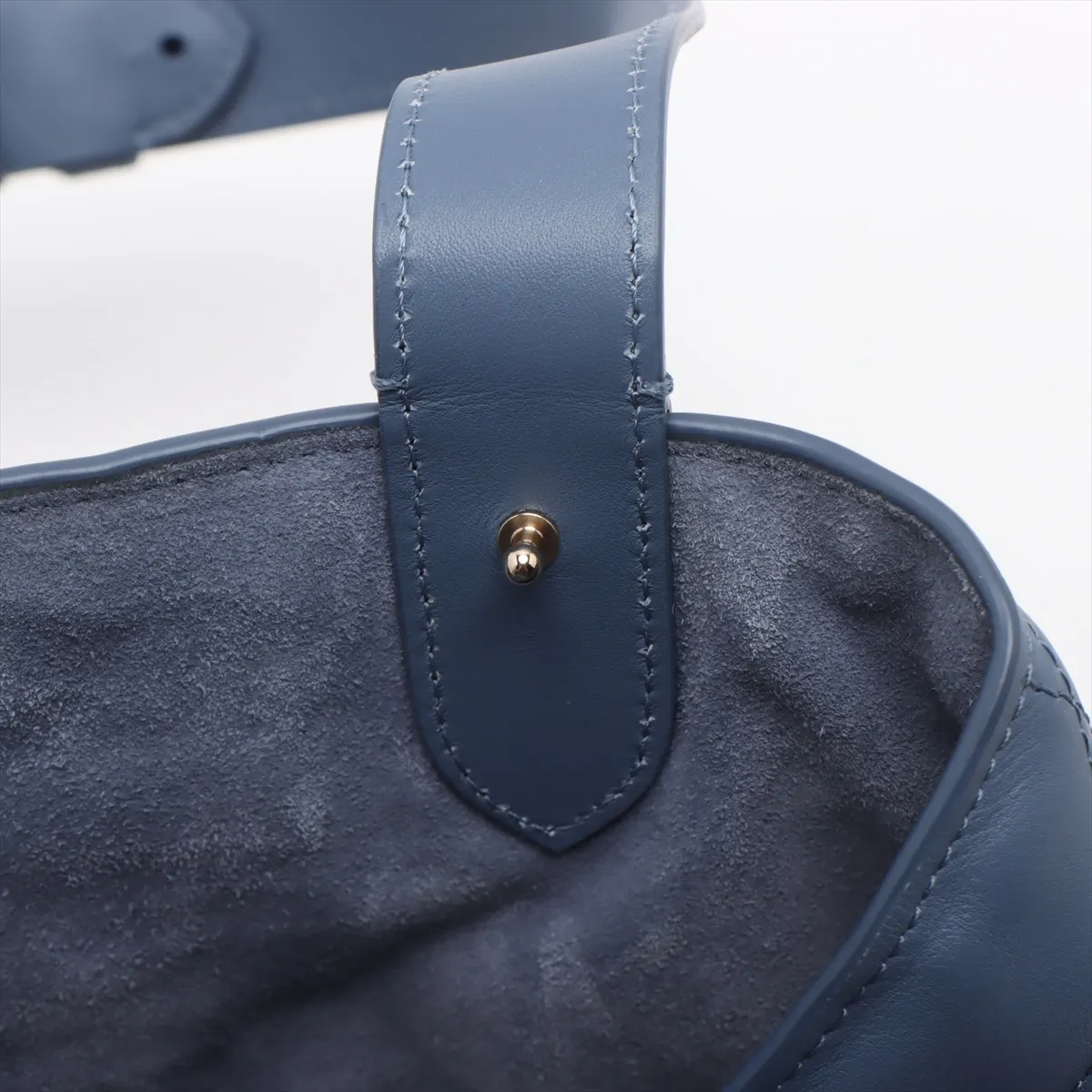 Macro Cannage Toujours Leather Handbag, Blue Star Mark — view 13