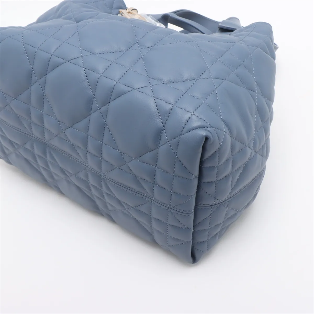 Macro Cannage Toujours Leather Handbag, Blue Star Mark — view 3