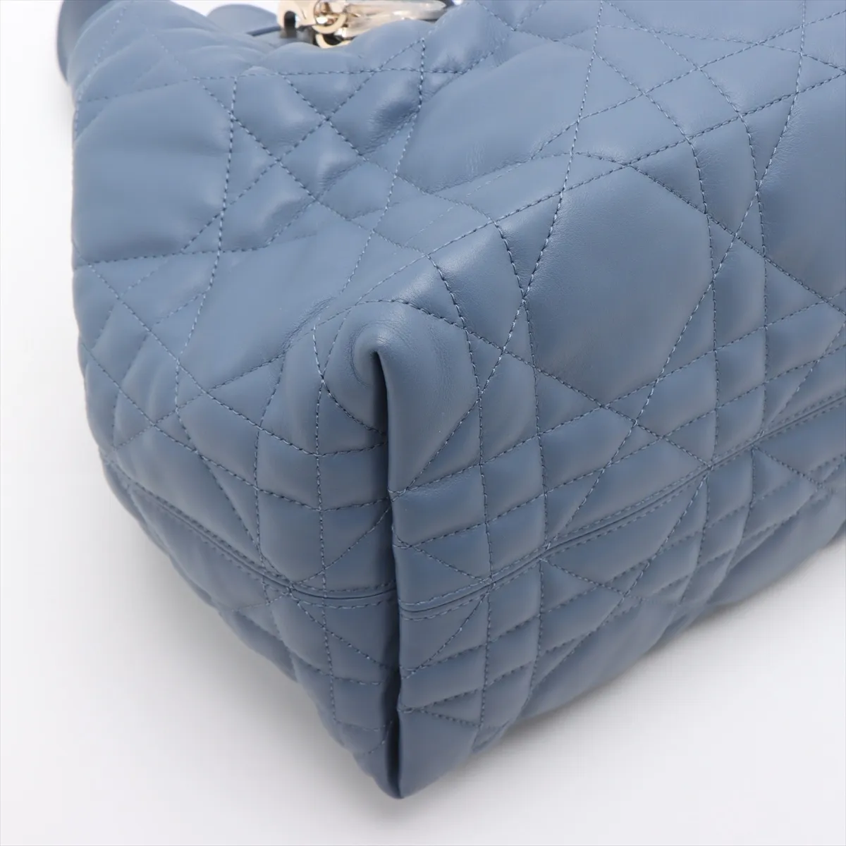 Macro Cannage Toujours Leather Handbag, Blue Star Mark — view 4