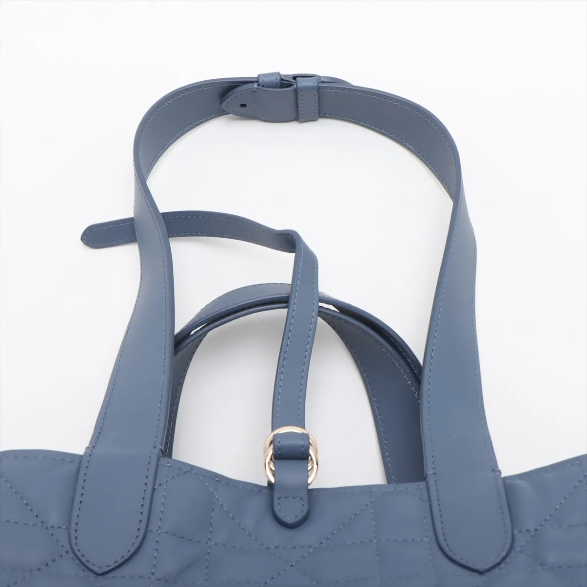 Macro Cannage Toujours Leather Handbag, Blue Star Mark — view 8