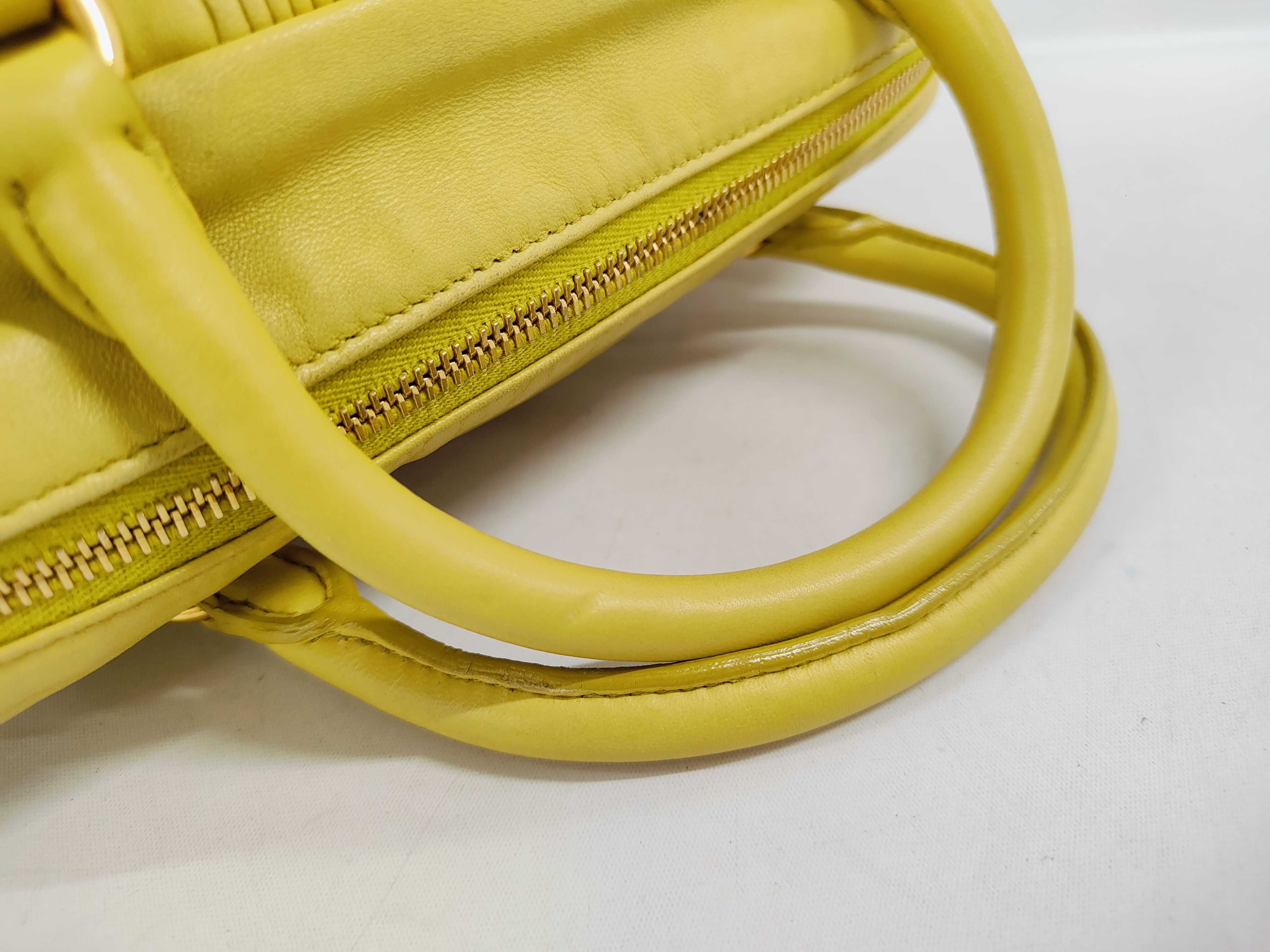 SG-Plong? gathered leather handbag, yellow. — view 5